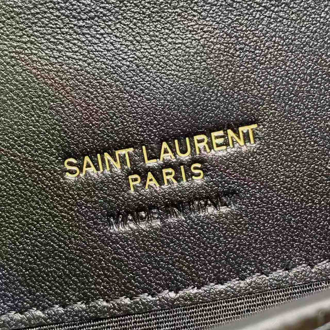 Saint Laurent CASSANDRE Phone Holder In SHINY Crocodile-Embossed Leather - DopestKickz