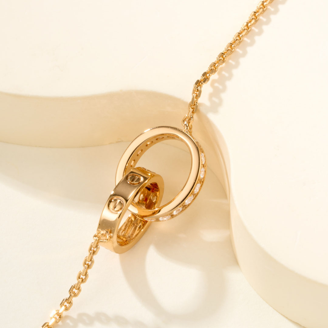Cartier LOVE bracelet, On Chain, Half-Paved - DopestKickz