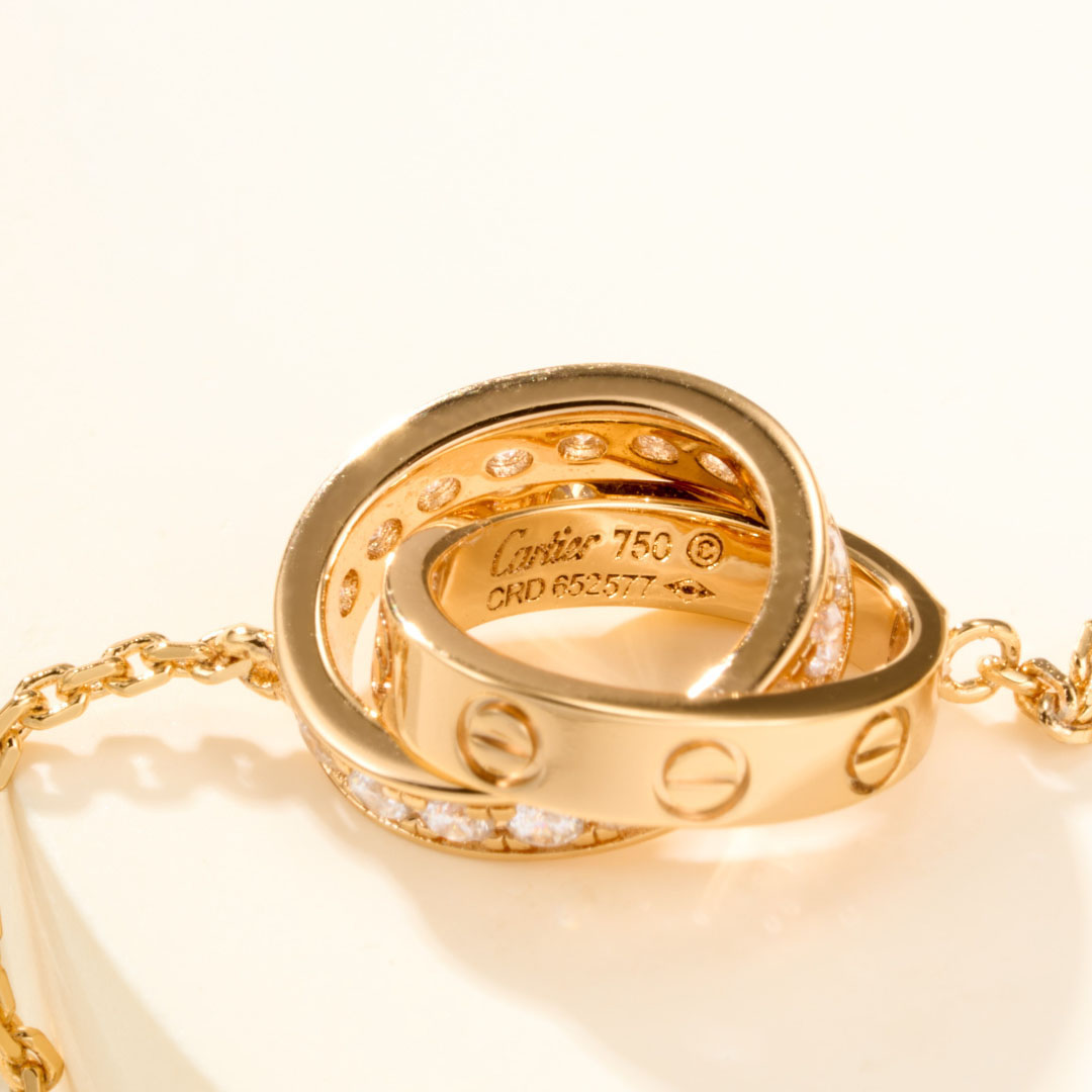 Cartier LOVE bracelet, On Chain, Half-Paved - DopestKickz