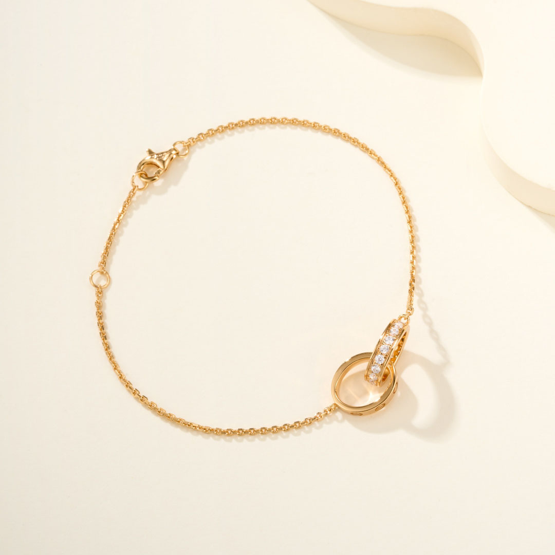 Cartier LOVE bracelet, On Chain, Half-Paved - DopestKickz