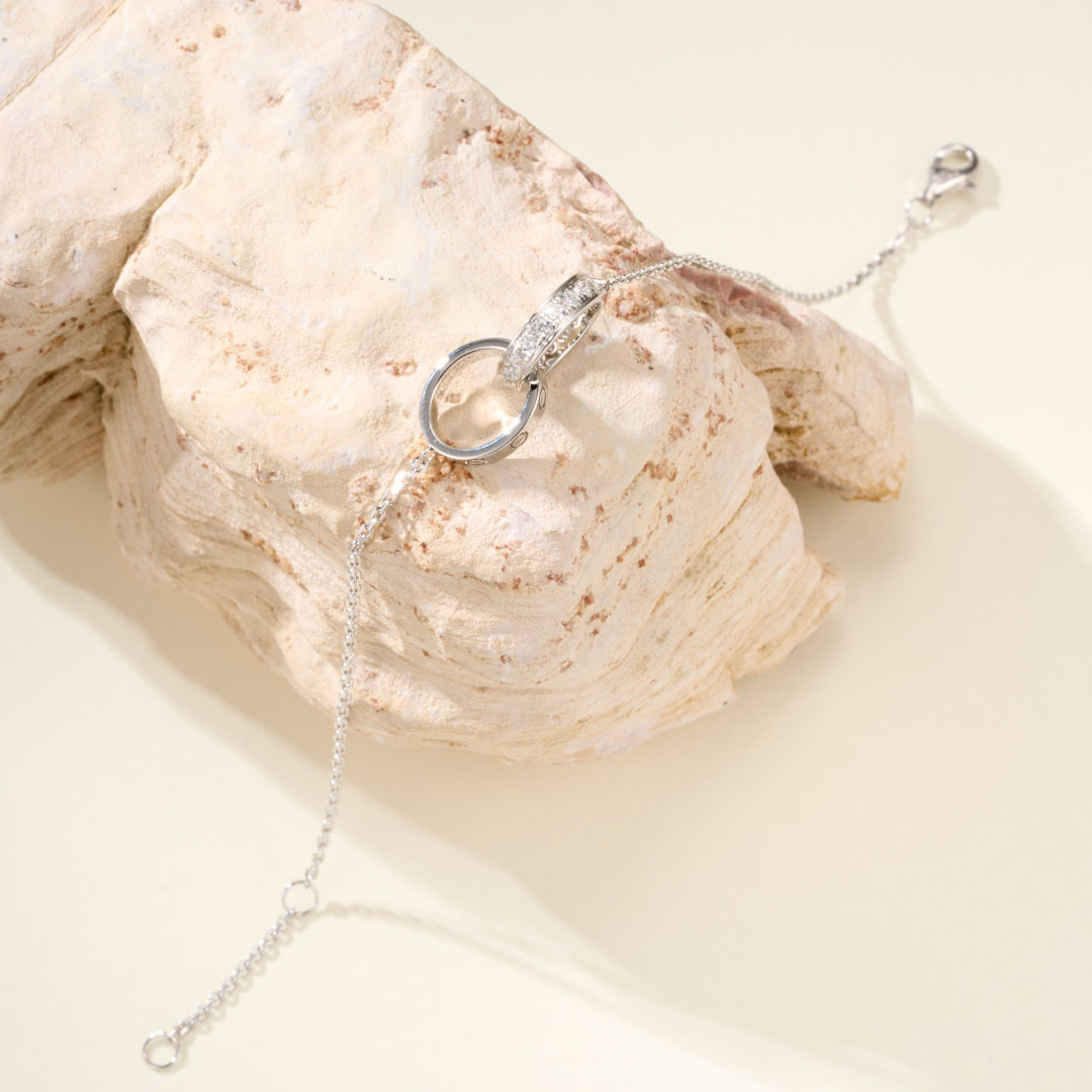 Cartier LOVE bracelet, On Chain, Half-Paved - DopestKickz