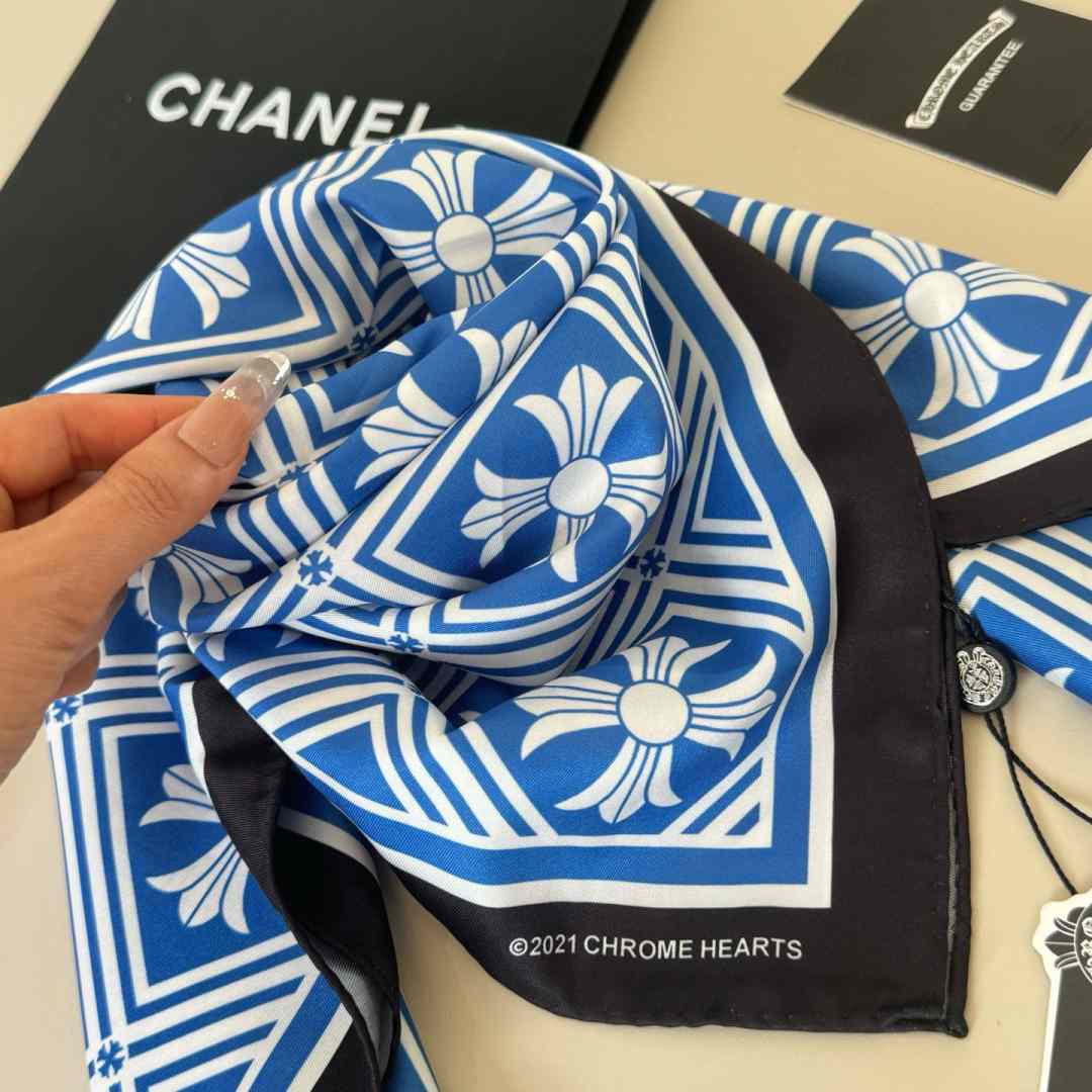 Chrome Heart Square Silk Scarf - DopestKickz
