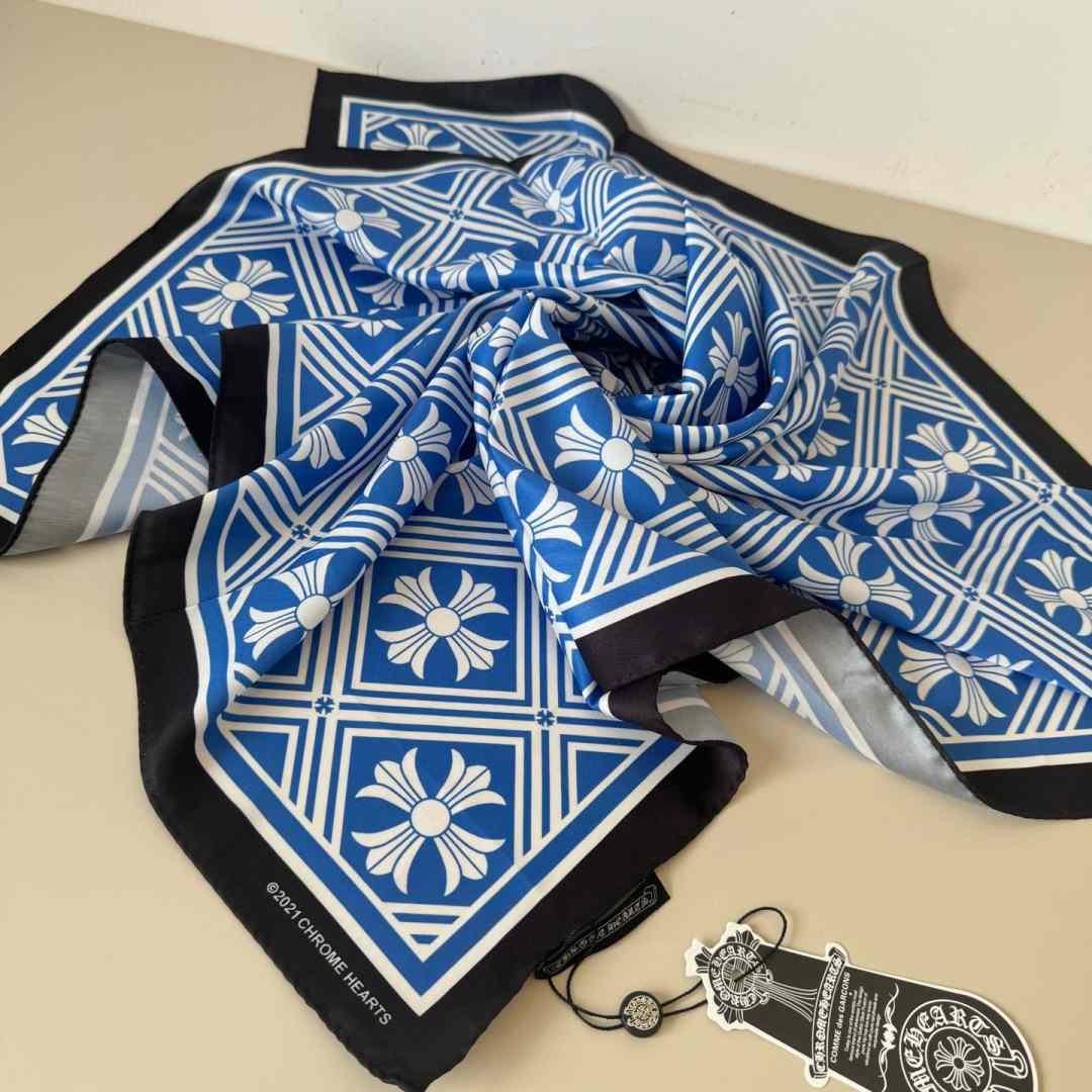Chrome Heart Square Silk Scarf - DopestKickz