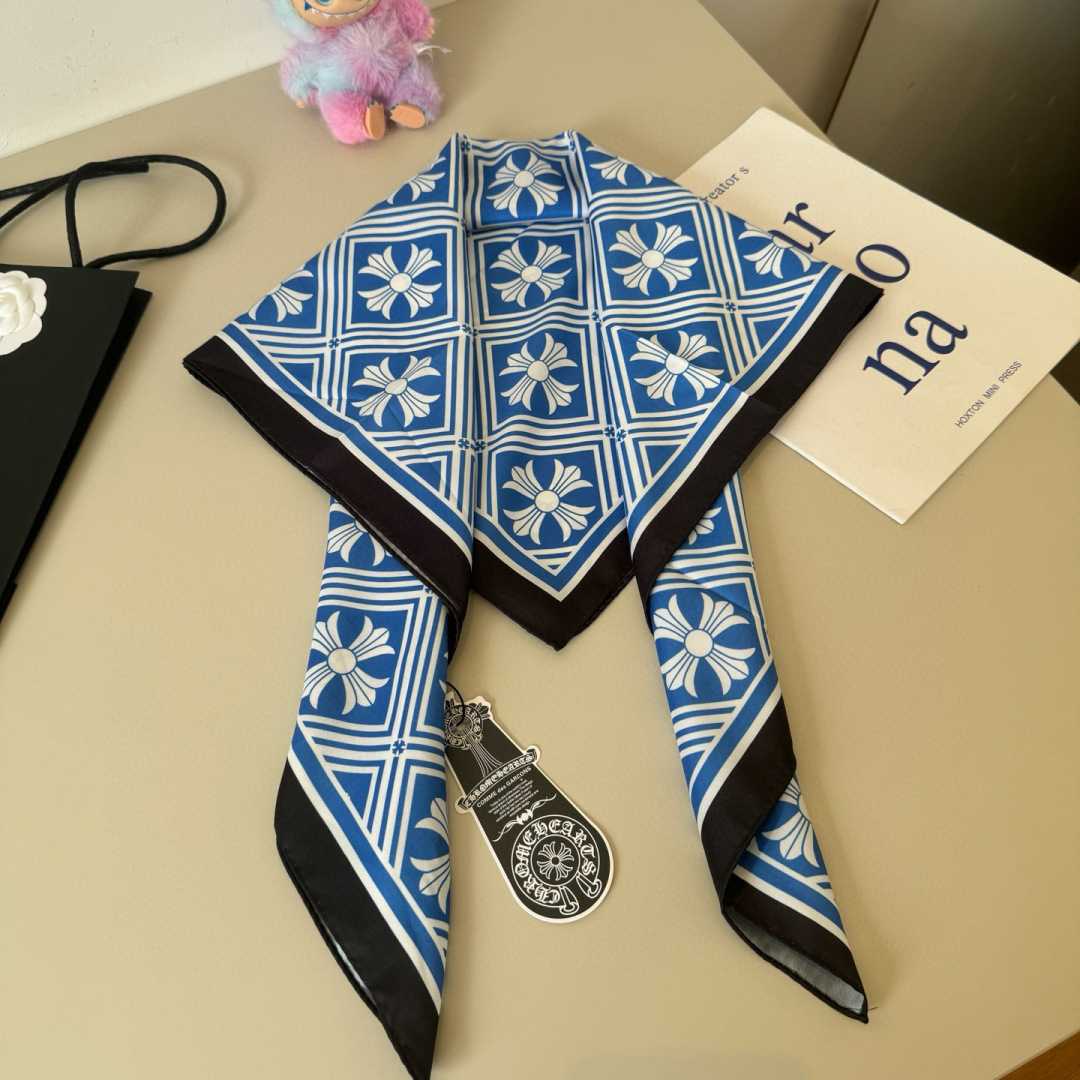 Chrome Heart Square Silk Scarf - DopestKickz