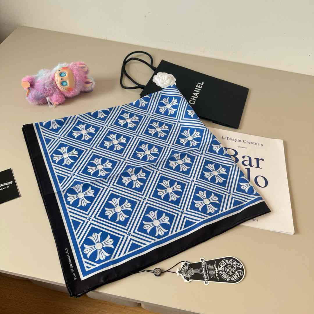 Chrome Heart Square Silk Scarf - DopestKickz