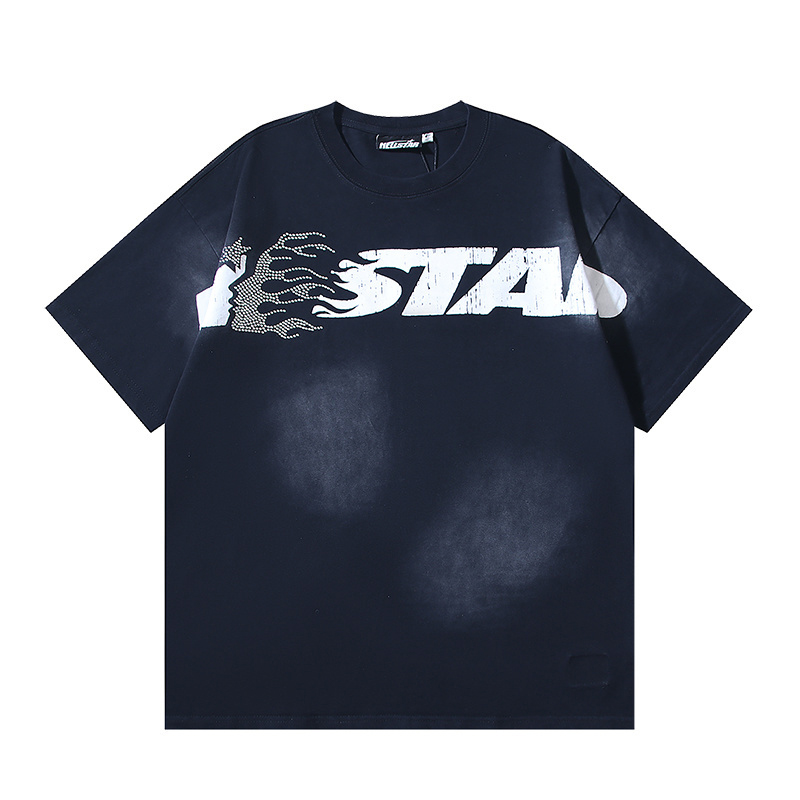 Hellstar Studios Cartoon Logo Glitter Logo T-Shirt 'Black' - DopestKickz