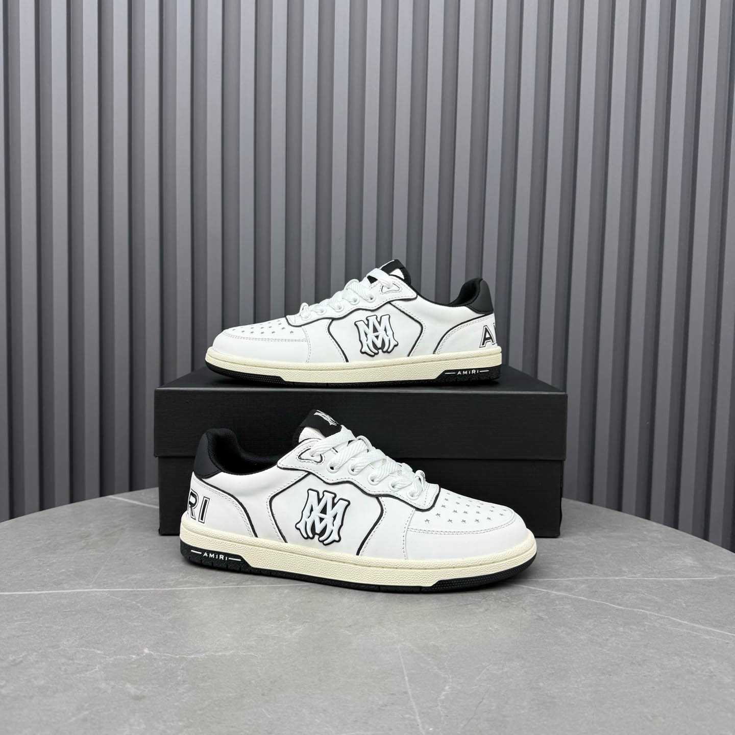 Amiri Off-White & Black Newport Sneakers - DopestKickz