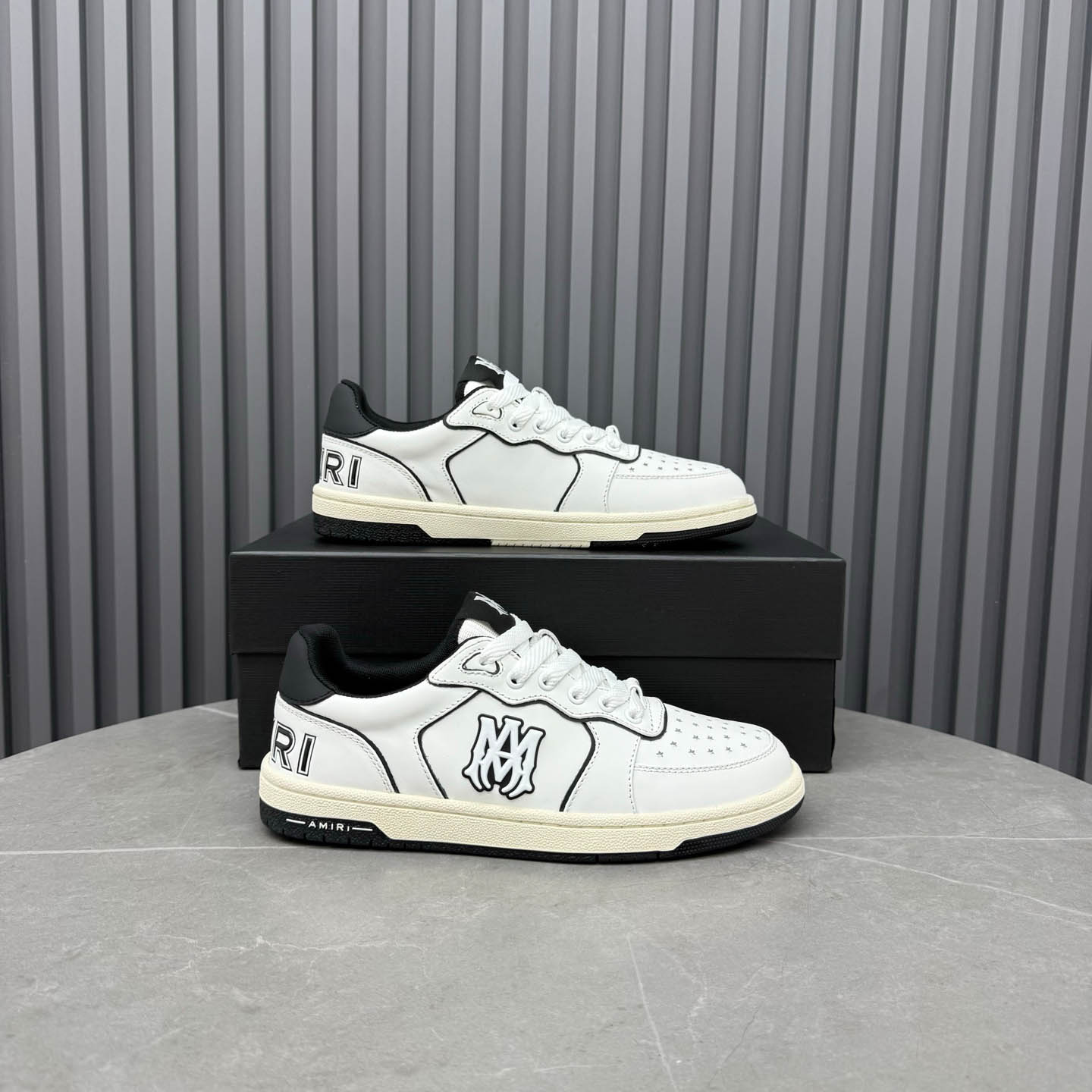 Amiri Off-White & Black Newport Sneakers - DopestKickz