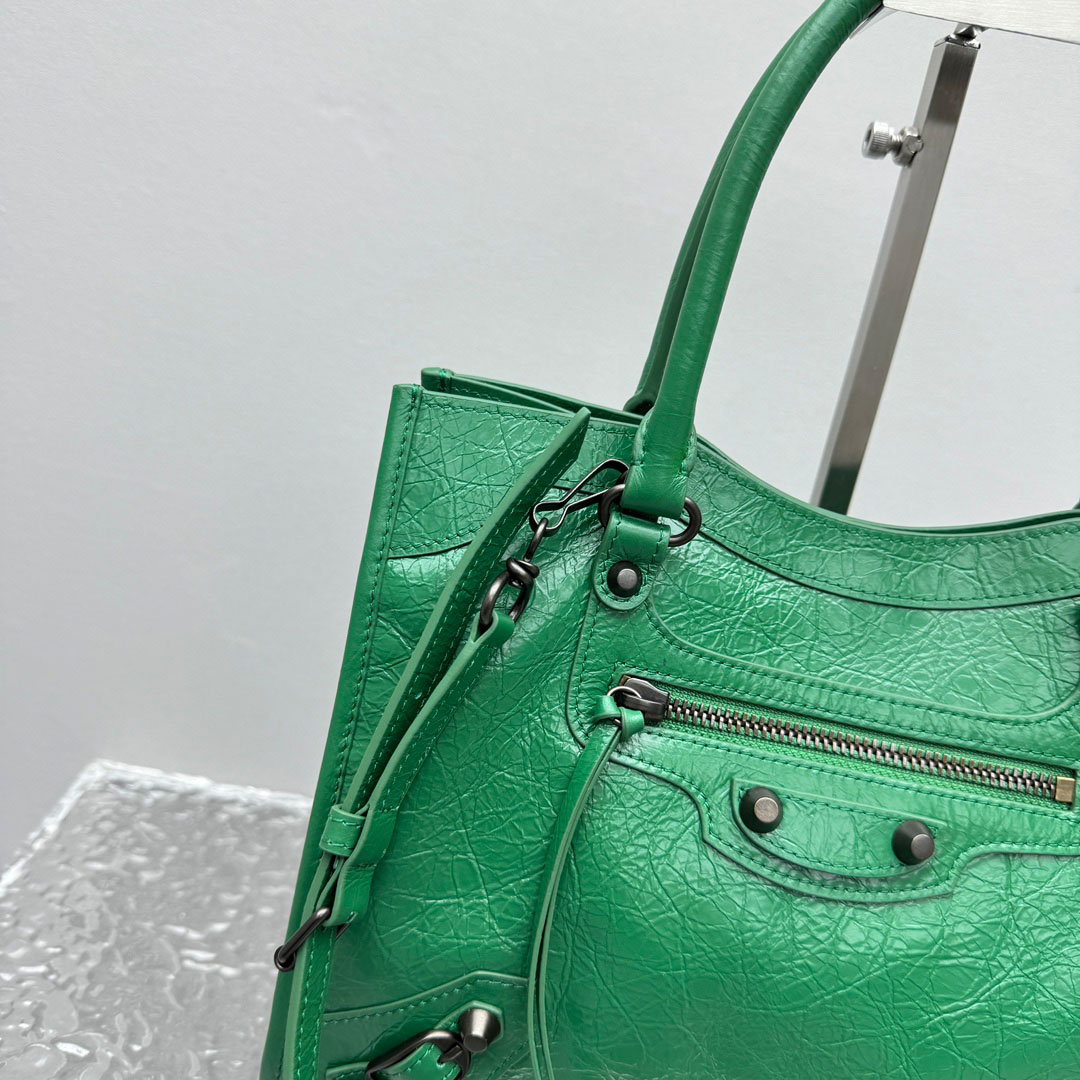 Balenciaga Le City Tote Bag Mini In Green - DopestKickz