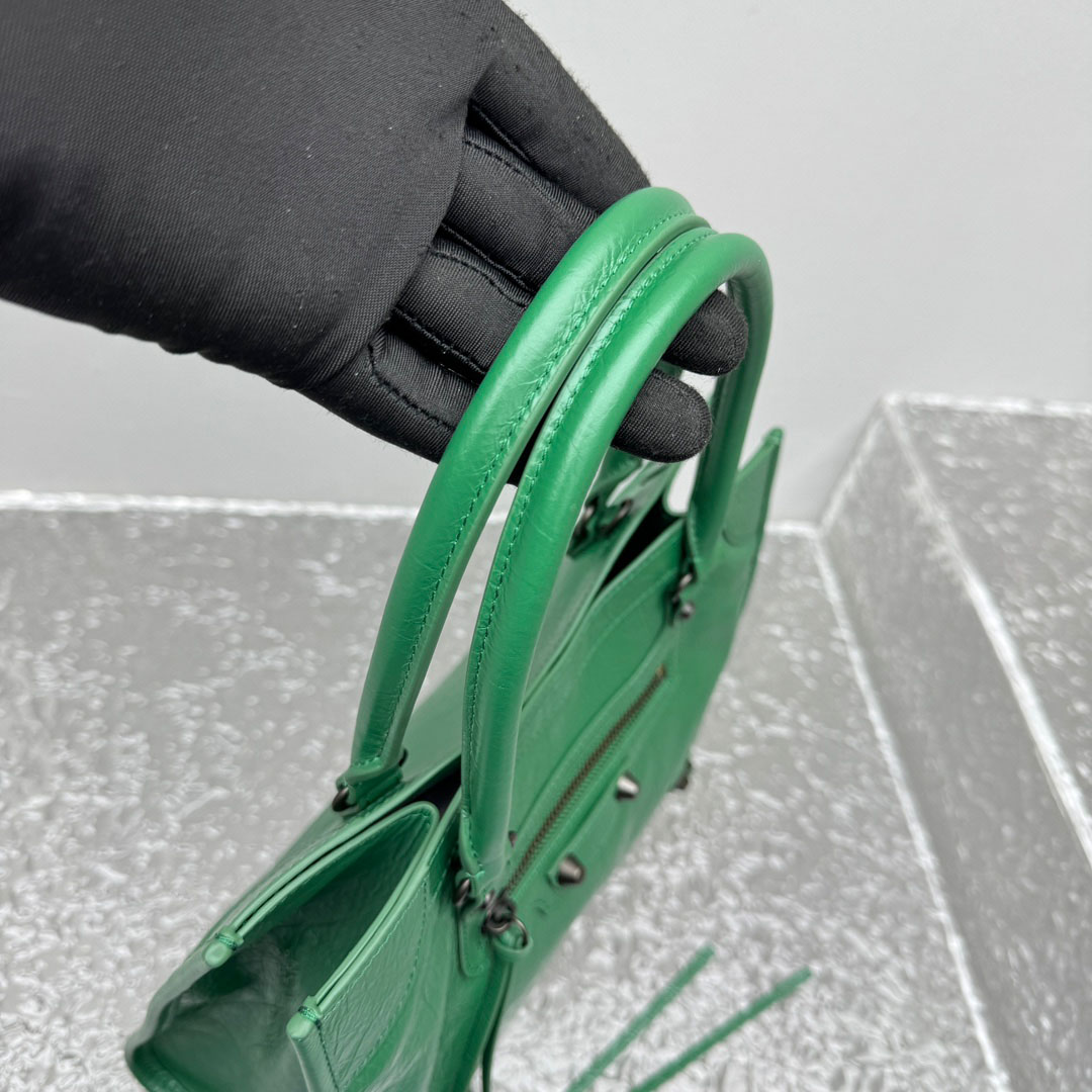 Balenciaga Le City Tote Bag Mini In Green - DopestKickz