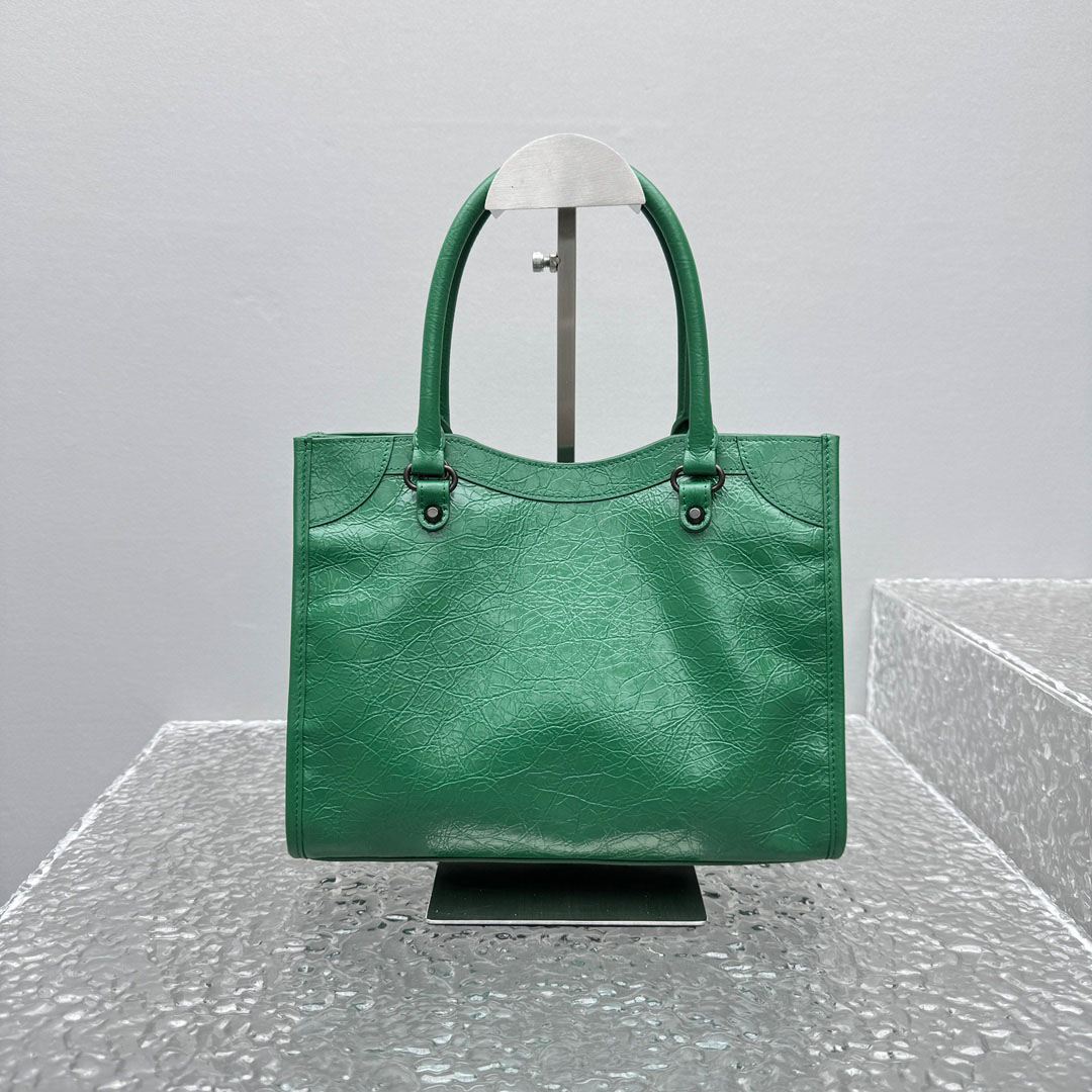 Balenciaga Le City Tote Bag Mini In Green - DopestKickz