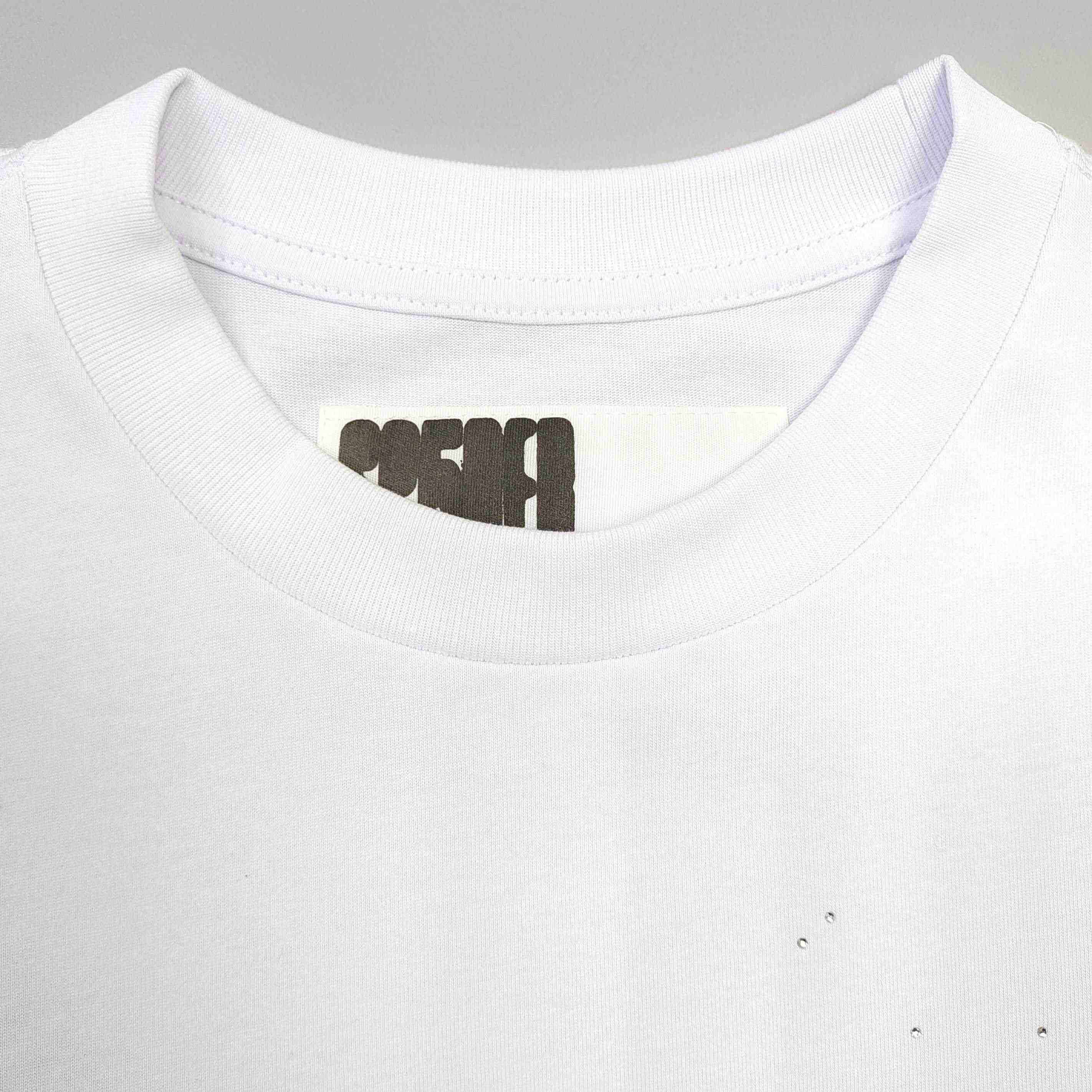 Sp5der Rhinestone Silk Tee 'White' - DopestKickz