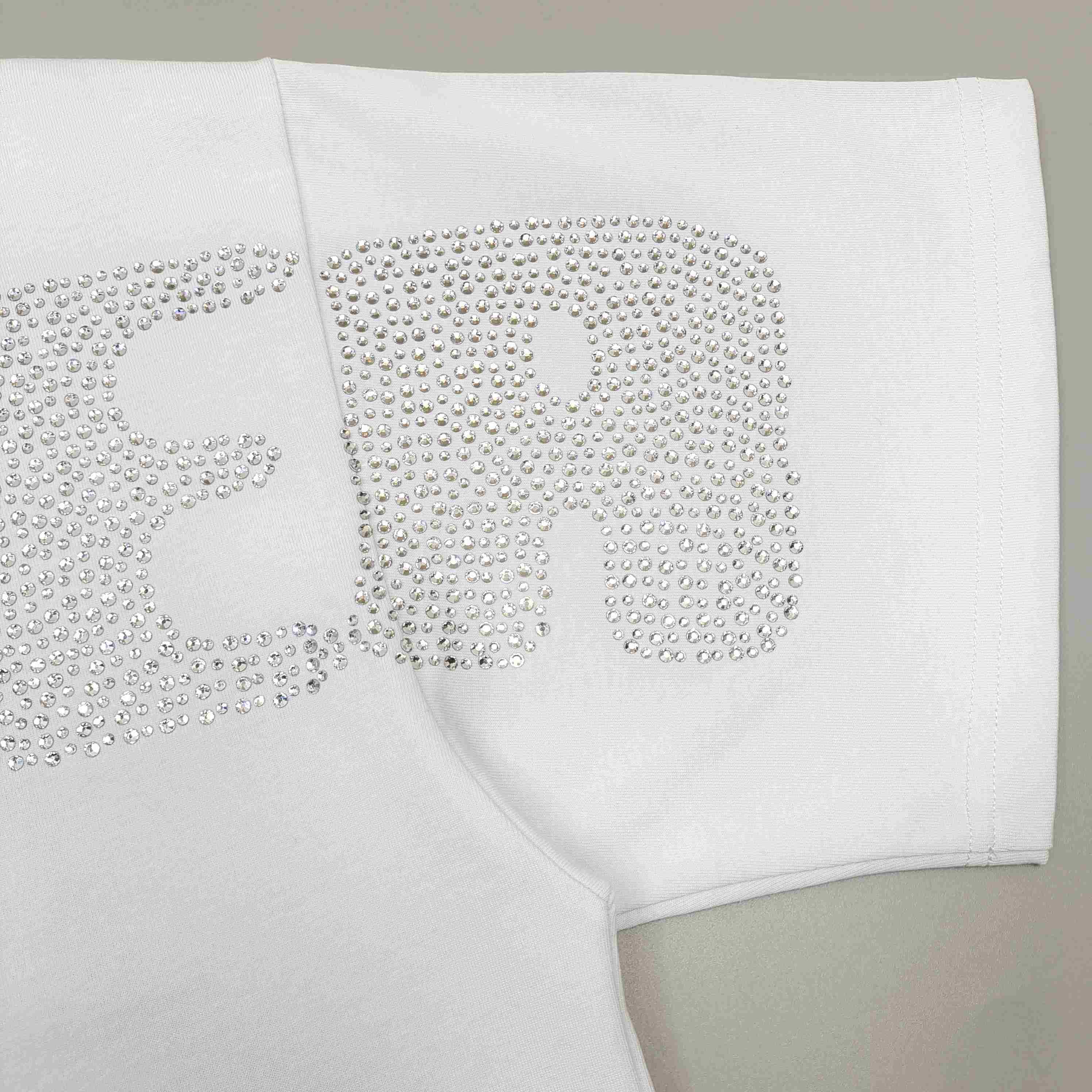 Sp5der Rhinestone Silk Tee 'White' - DopestKickz