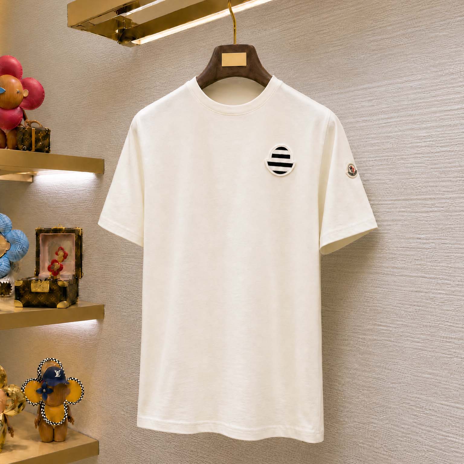 Moncler Striped Logo Cotton Jersey T-Shirt - DopestKickz