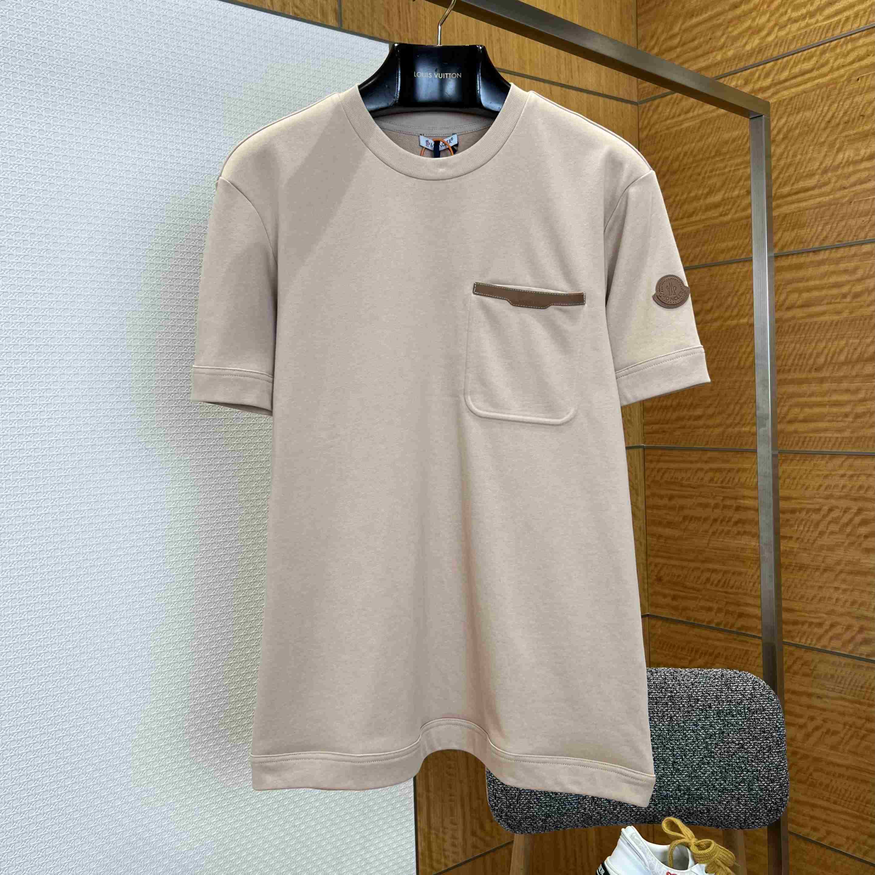 Moncler Leather-Trimmed Cotton T-Shirt - DopestKickz