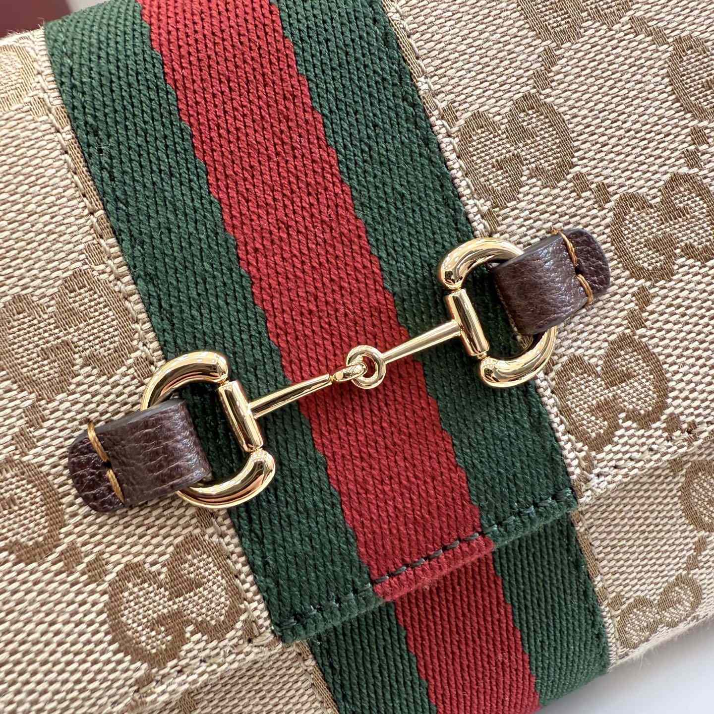 Gucci Horsebit Web Wallet With Strap - DopestKickz