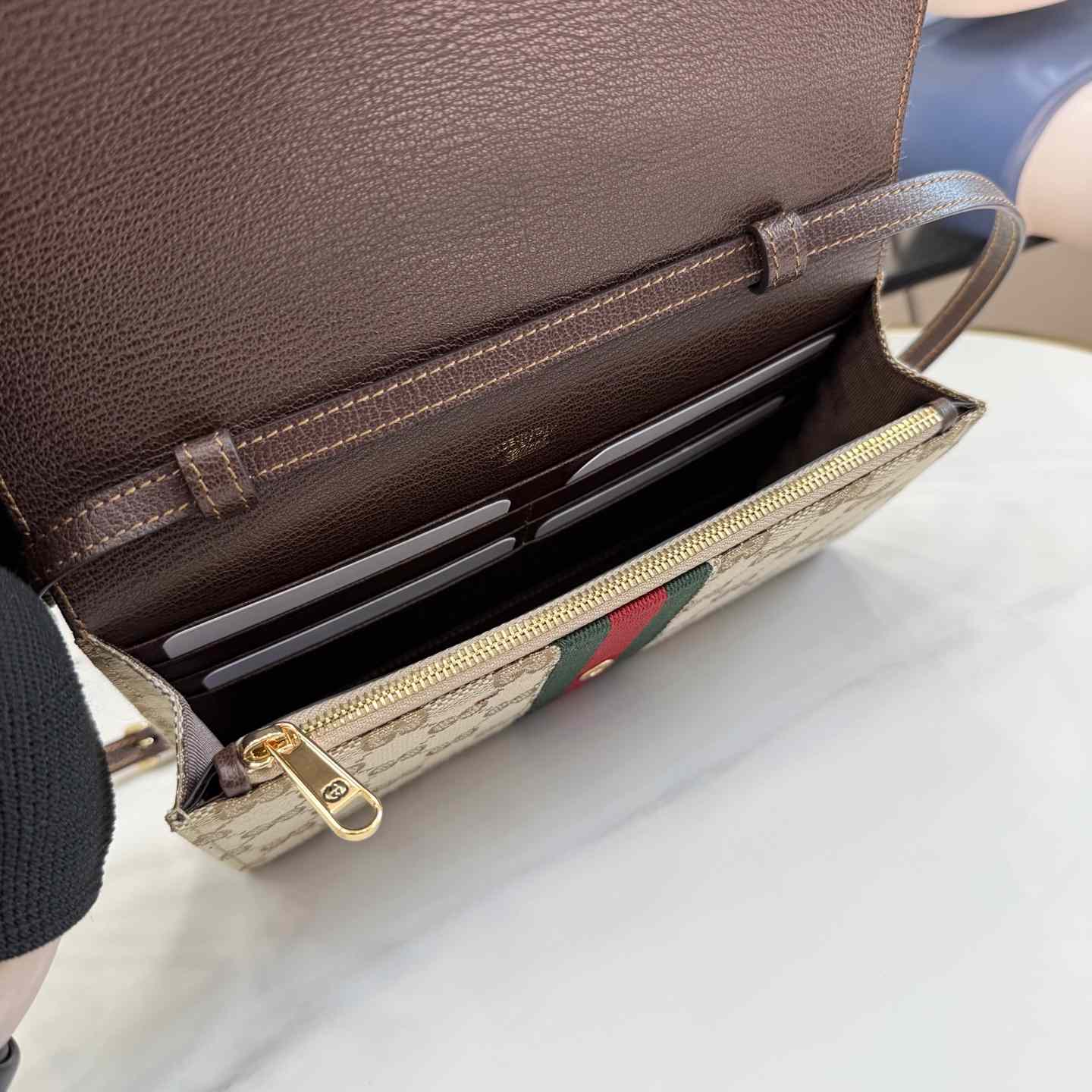 Gucci Horsebit Web Wallet With Strap - DopestKickz