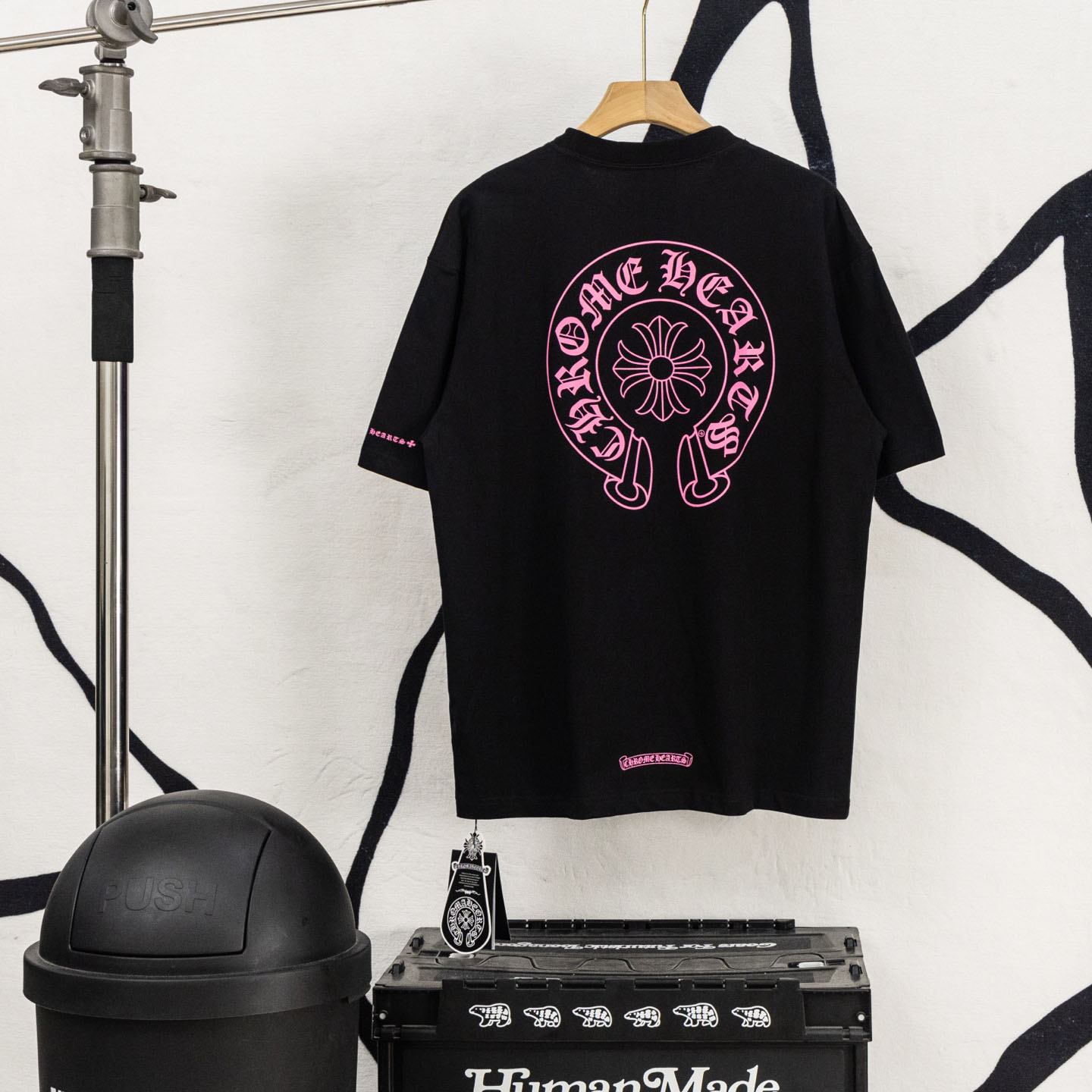 Chrome Hearts Horseshoe Print T-Shirt 'Black/Pink' - DopestKickz