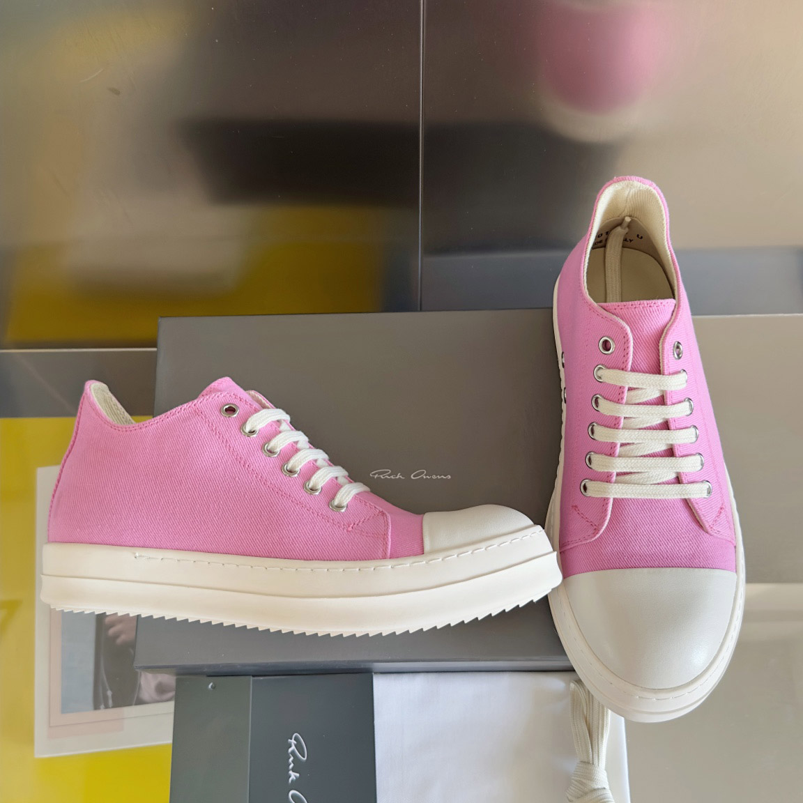 Rick Owens Drkshdw Pink Low Sneakers - DopestKickz