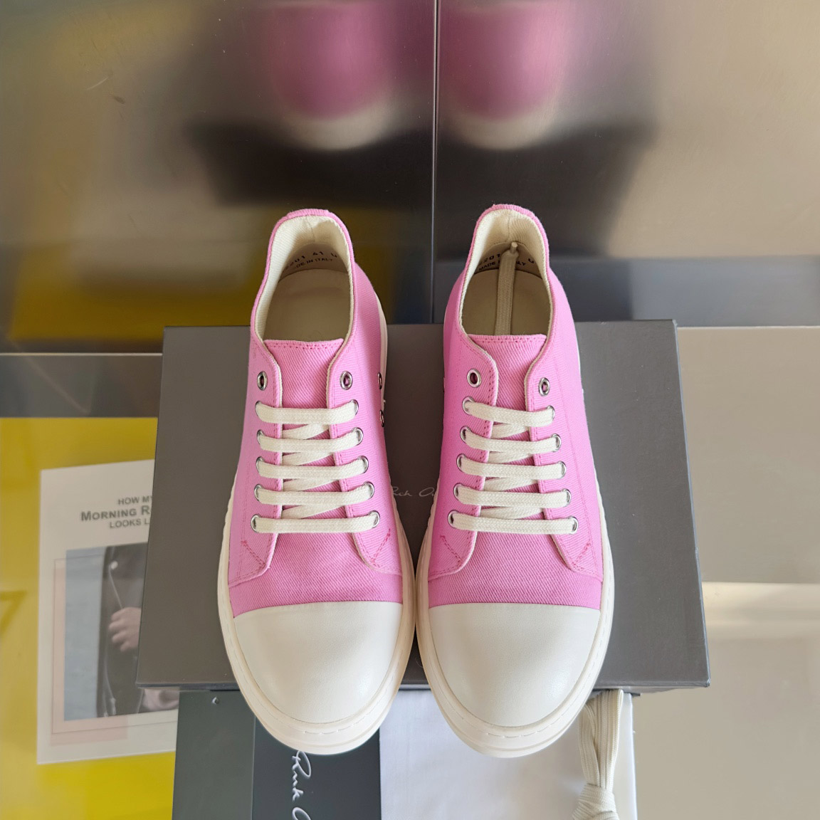 Rick Owens Drkshdw Pink Low Sneakers - DopestKickz