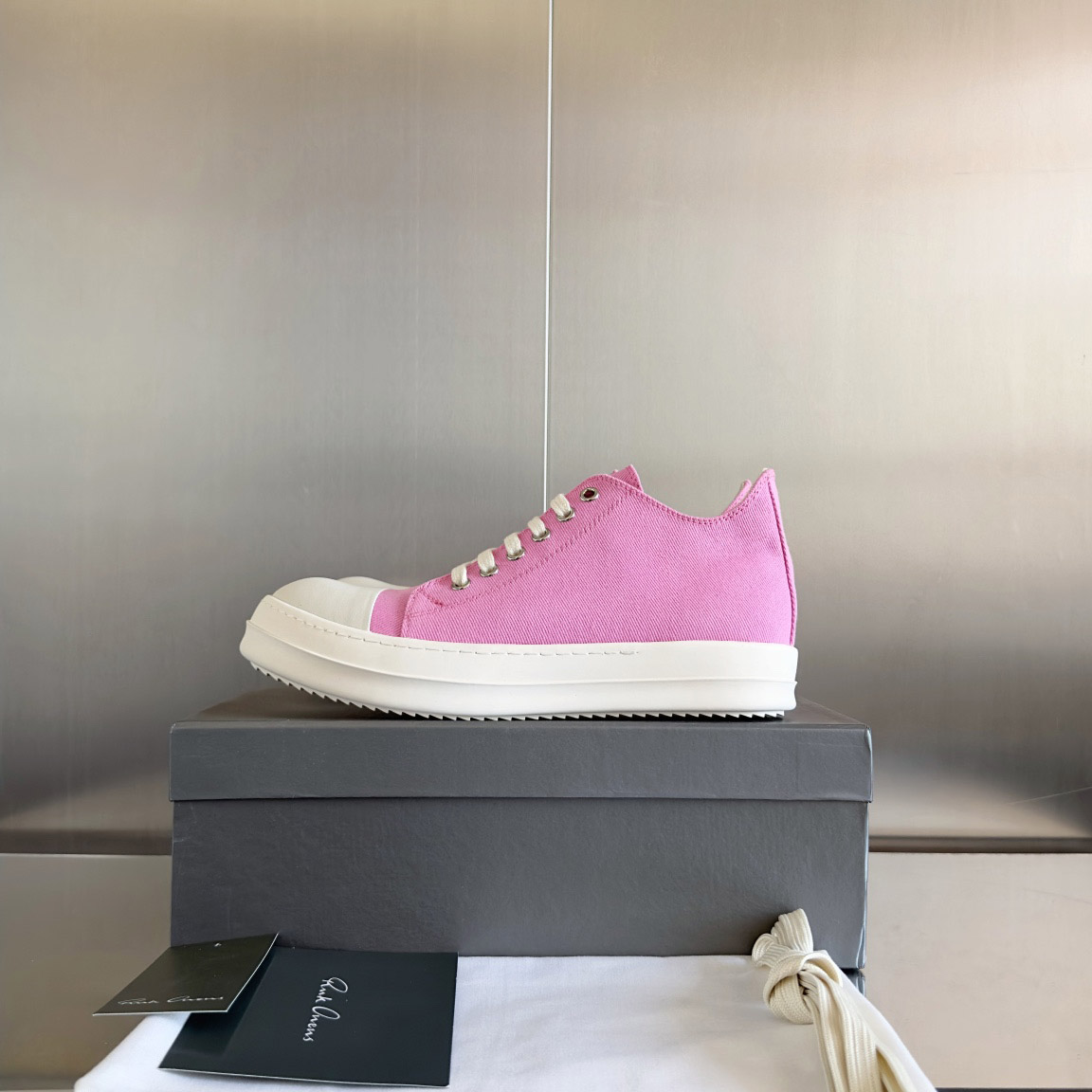 Rick Owens Drkshdw Pink Low Sneakers - DopestKickz