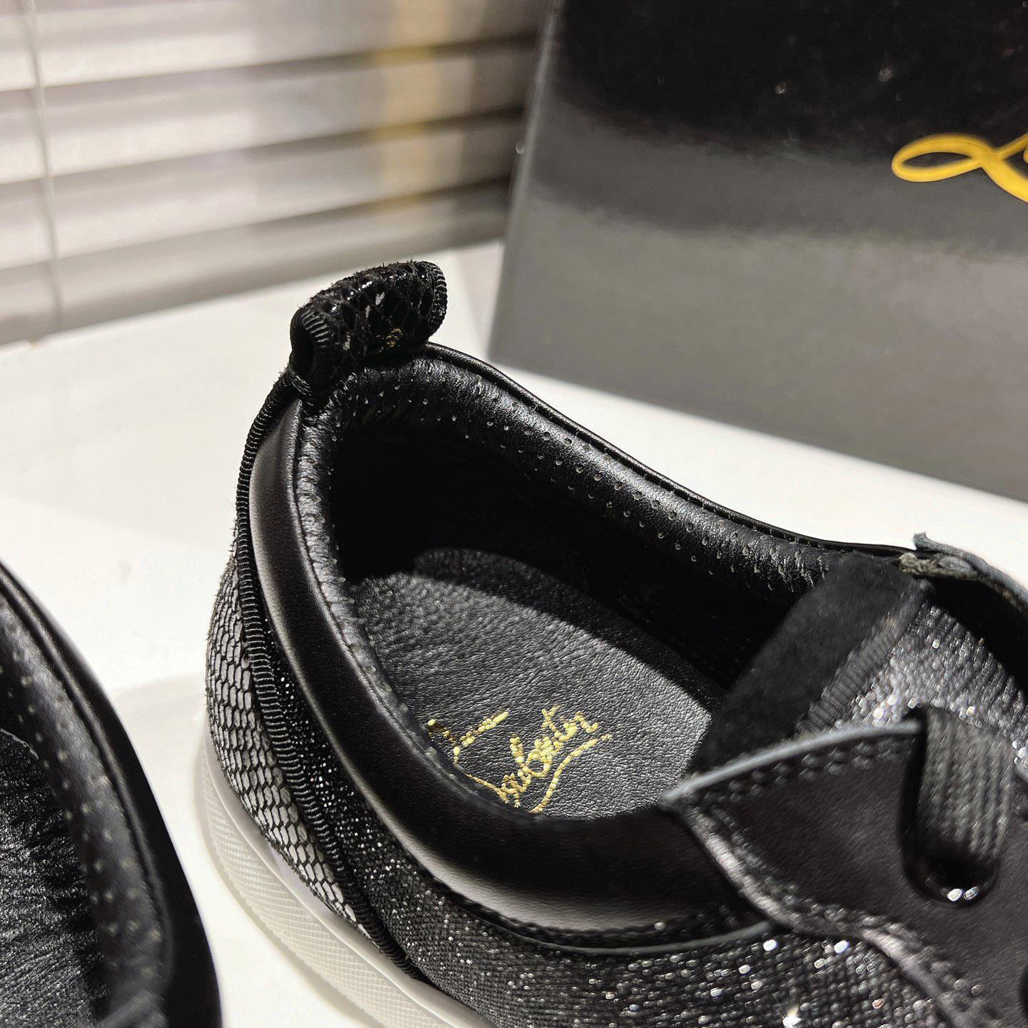 Christian Louboutin Rantulow Canvas, Snake-Effect Leather And Suede Sneakers - DopestKickz