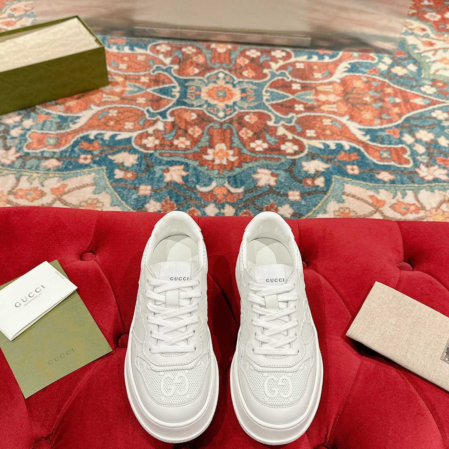 Gucci Wmns GG Embossed Sneaker 'White' - DopestKickz