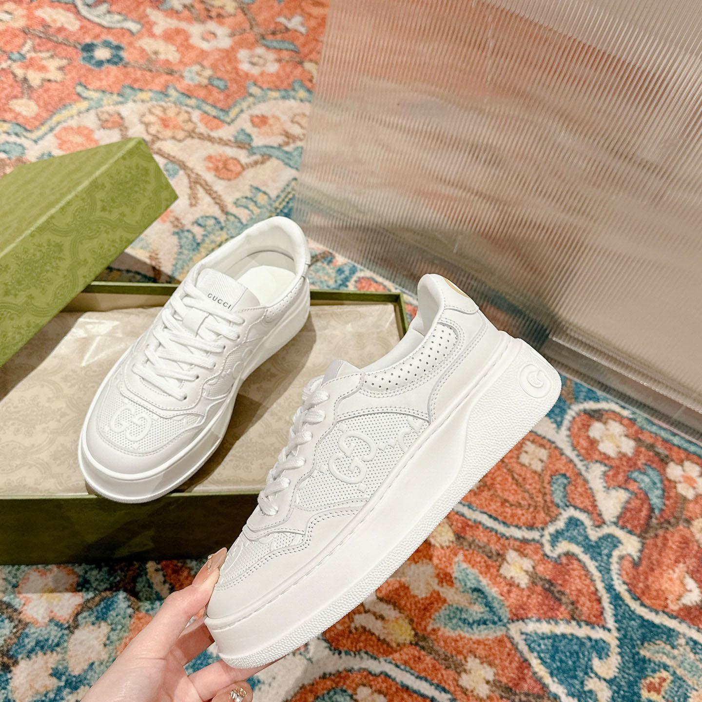 Gucci Wmns GG Embossed Sneaker 'White' - DopestKickz