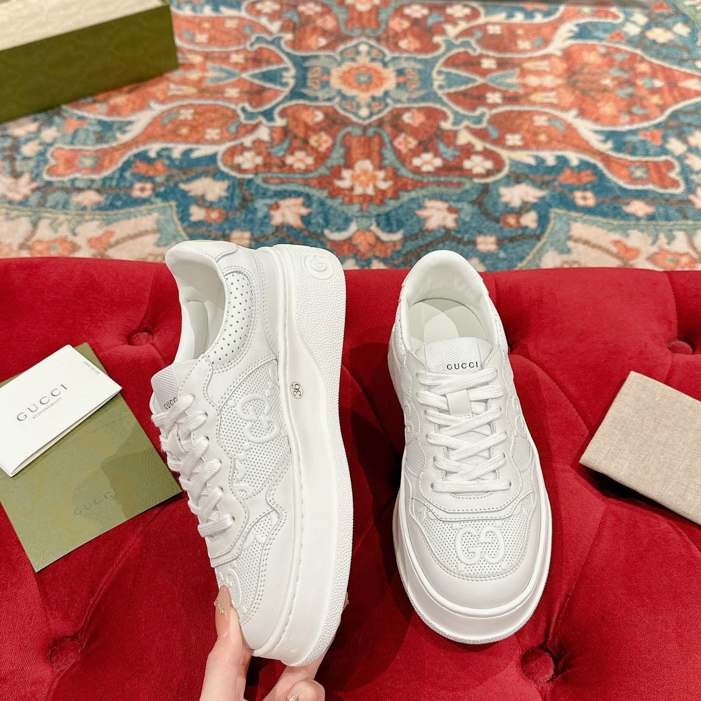 Gucci Wmns GG Embossed Sneaker 'White' - DopestKickz