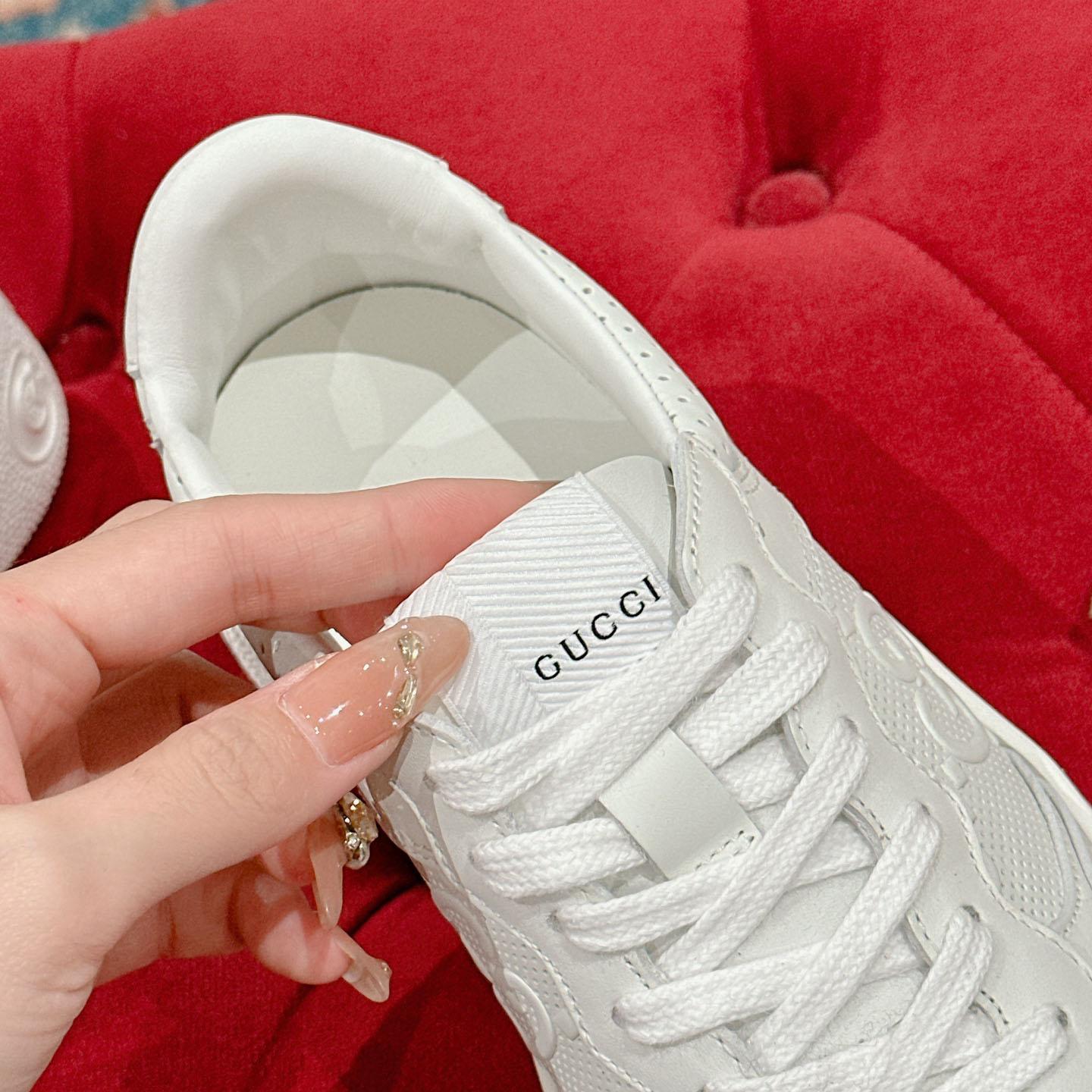 Gucci Wmns GG Embossed Sneaker 'White' - DopestKickz