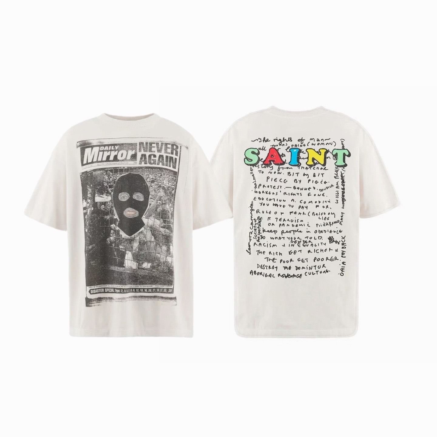 Saint Michael   'Mask' SS T-Shirt In White - DopestKickz