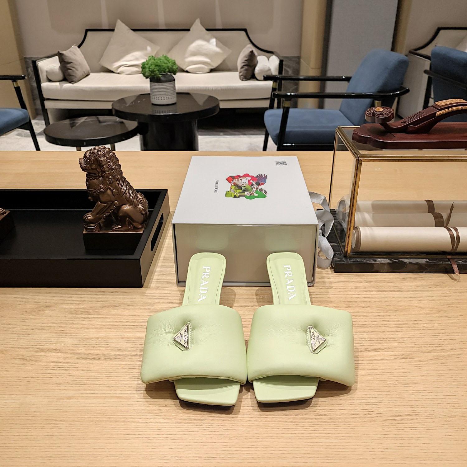 Prada Soft Padded Nappa Sandals - DopestKickz