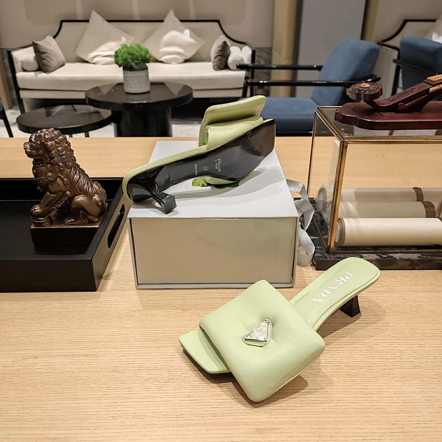 Prada Soft Padded Nappa Sandals - DopestKickz