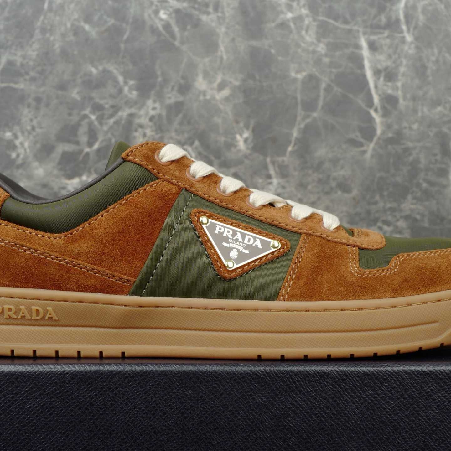 Prada Downtown Re-Nylon And Suede Sneakers - DopestKickz