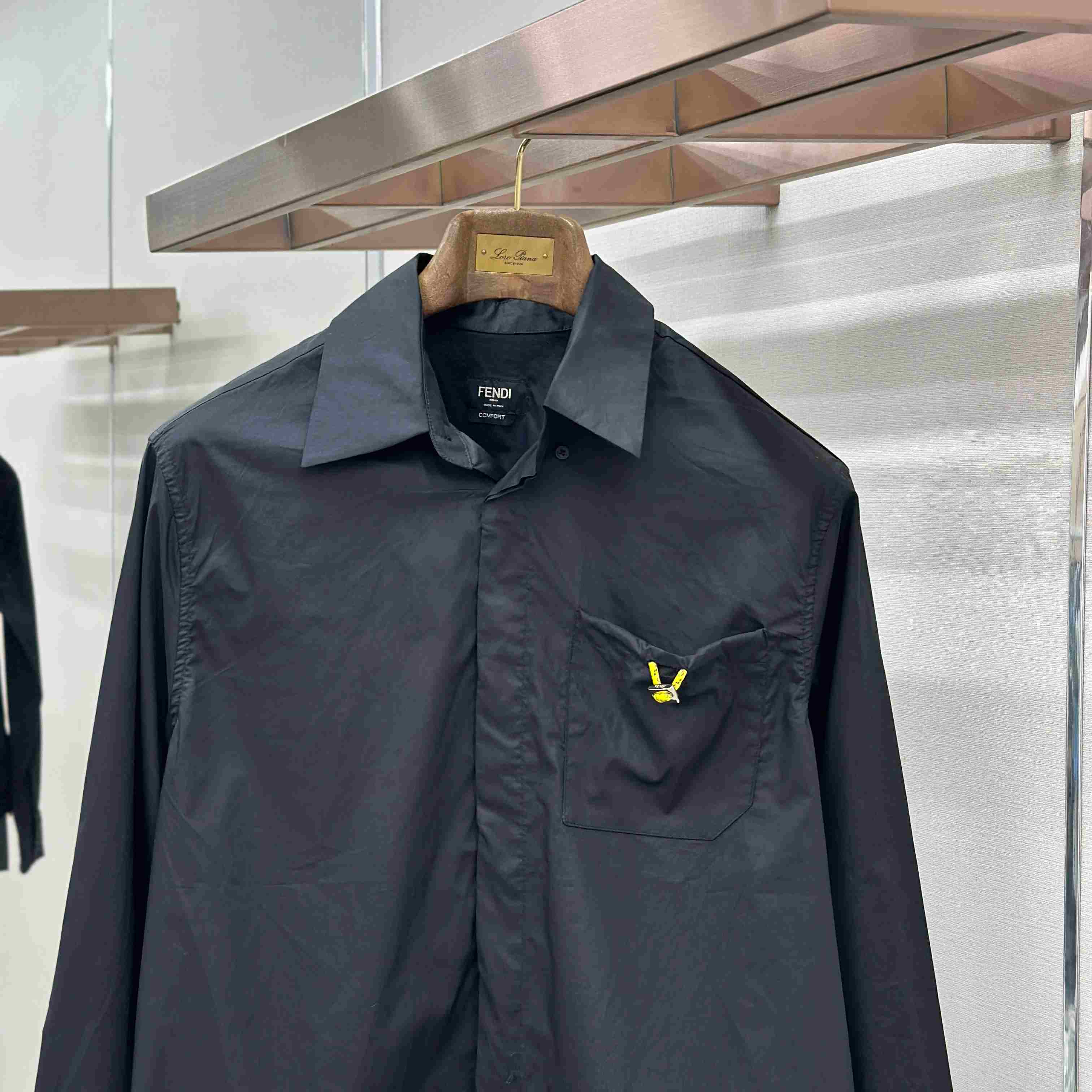 Fendi Black Poplin Shirt - DopestKickz