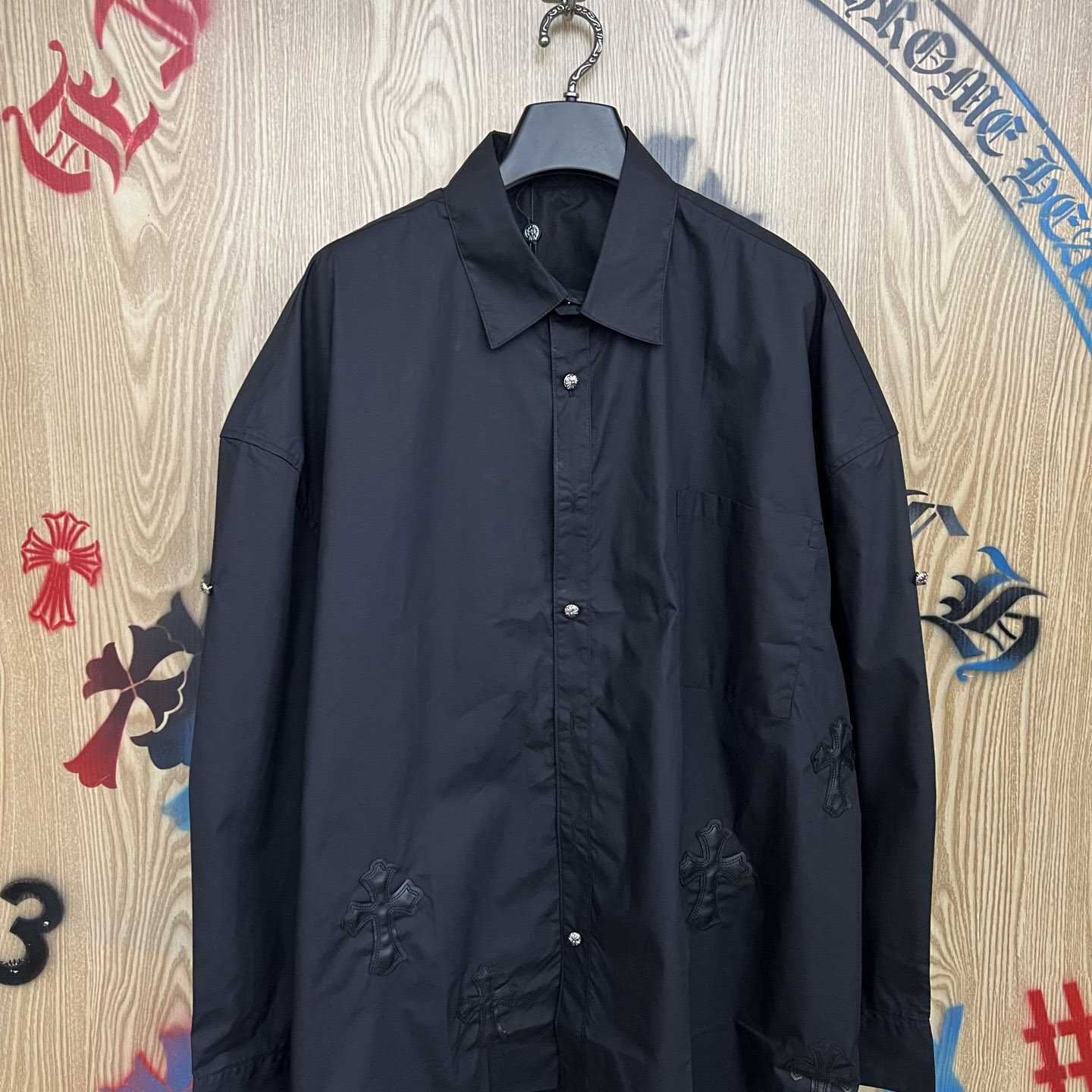 Chrome Hearts  Oversized Cross Patch Shirt - DopestKickz