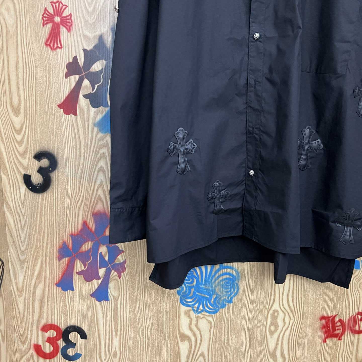 Chrome Hearts  Oversized Cross Patch Shirt - DopestKickz