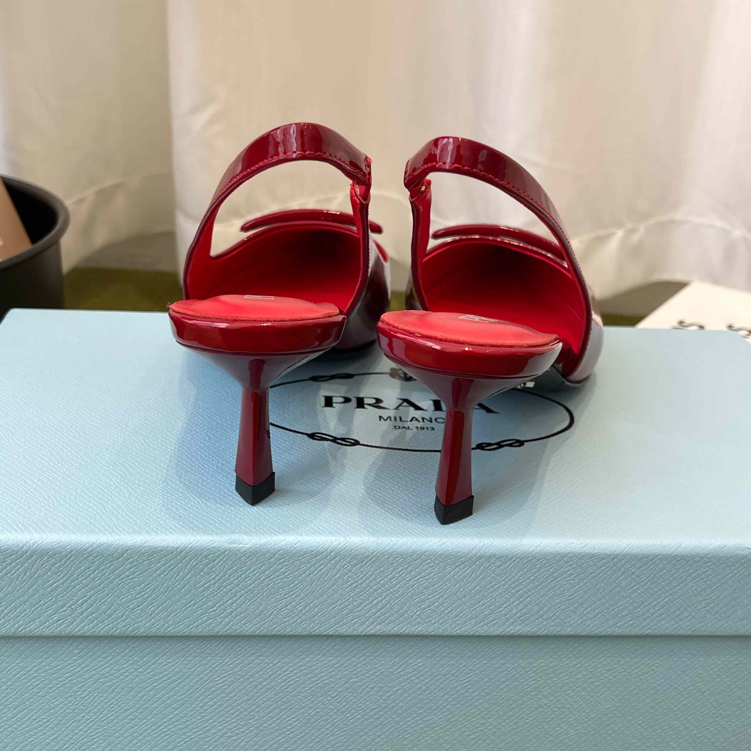Prada Patent Leather Slingback Pumps - DopestKickz
