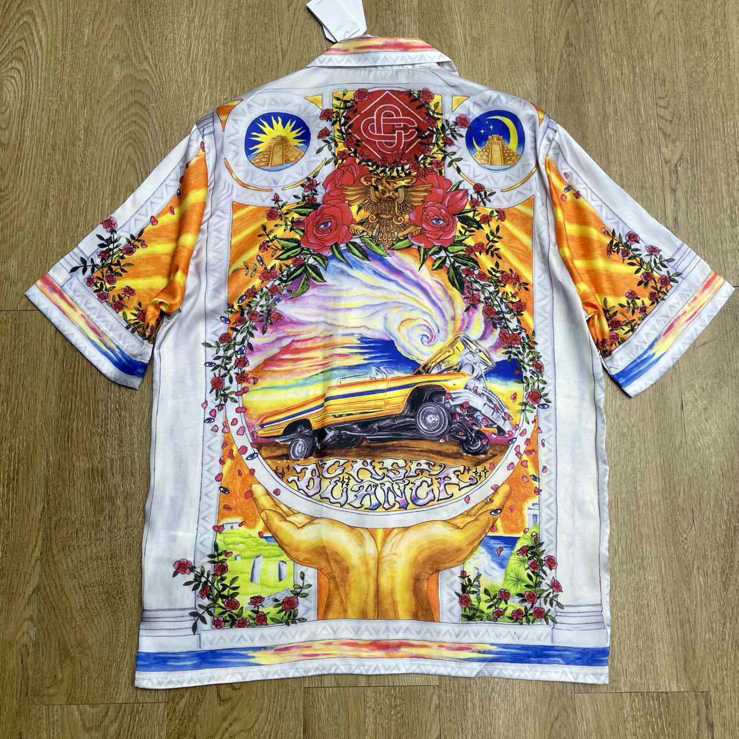 Casablanca La Tornade De Rose Short Sleeve Silk Shirt CA3542 - DopestKickz