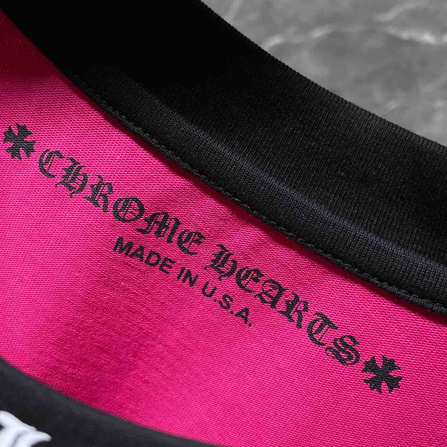 Chrome Hearts  Pink And Black Baseball Tee - DopestKickz