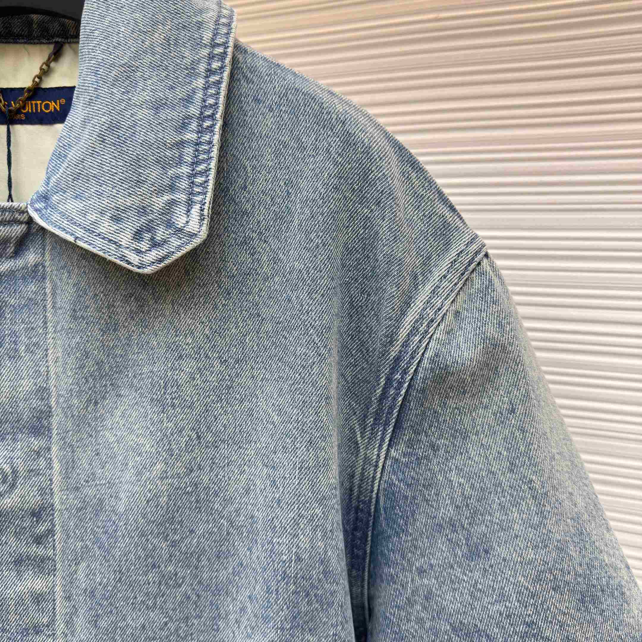 Louis Vuitton Short Sleeve Denim Workwear Shirt - DopestKickz