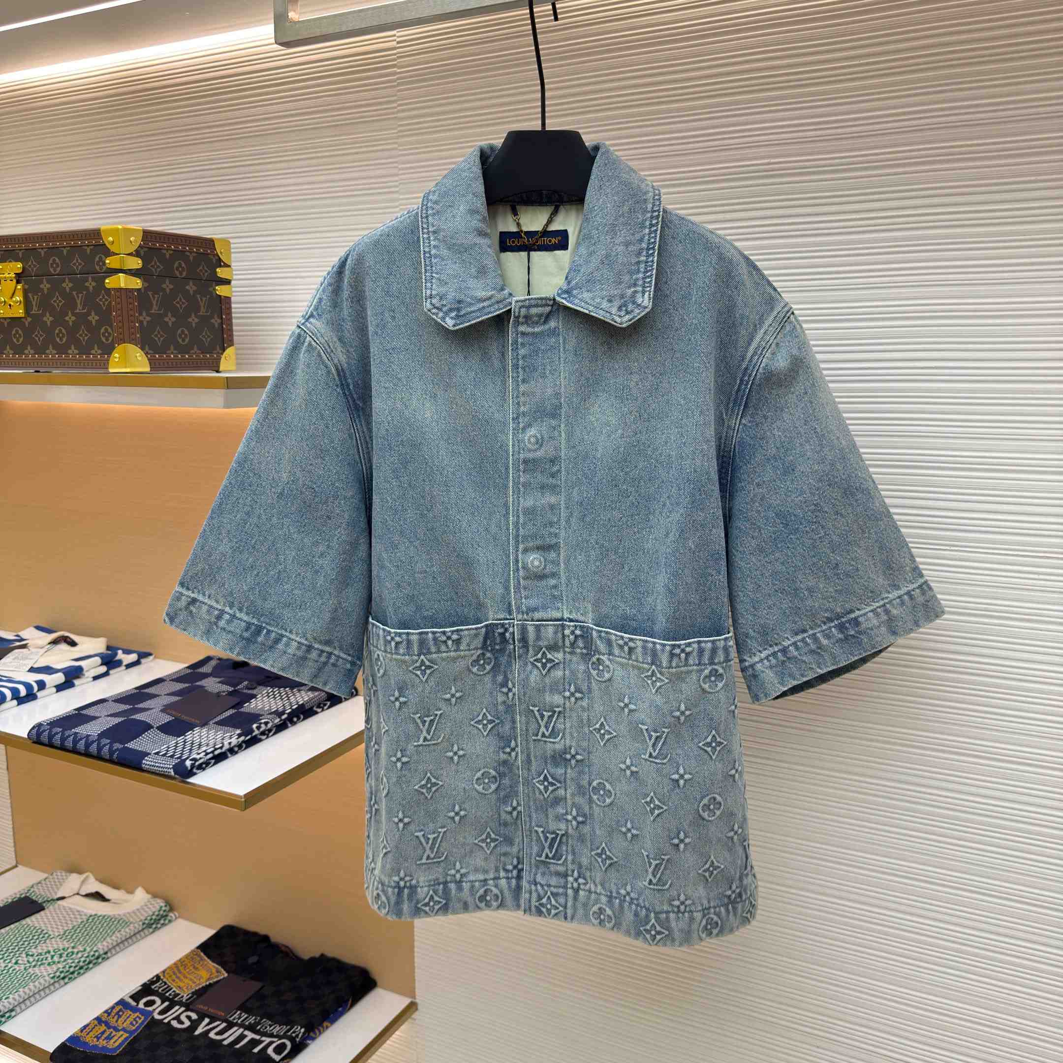 Louis Vuitton Short Sleeve Denim Workwear Shirt - DopestKickz