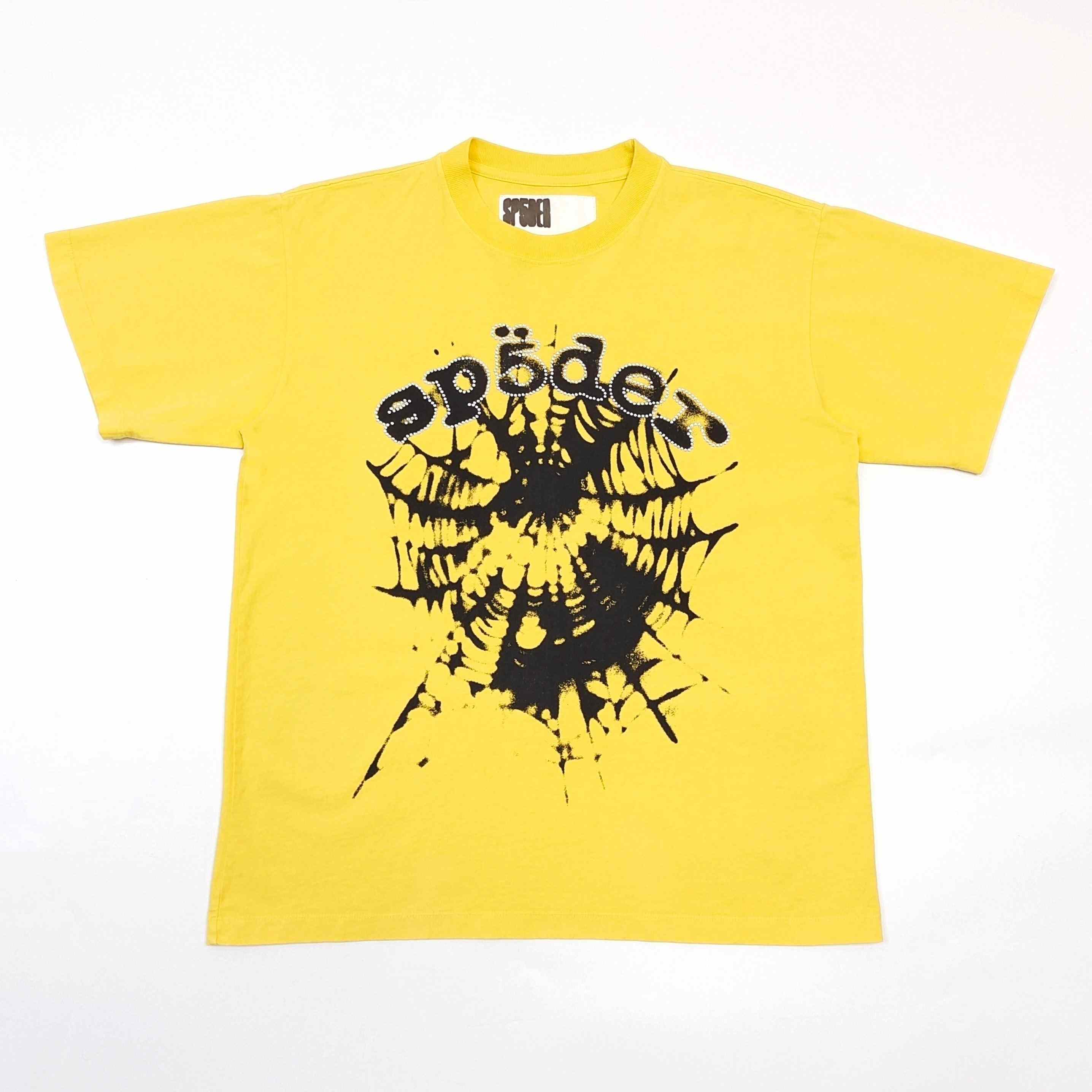 Sp5der Scattered Og Web V2 Tee 'Yellow' - DopestKickz