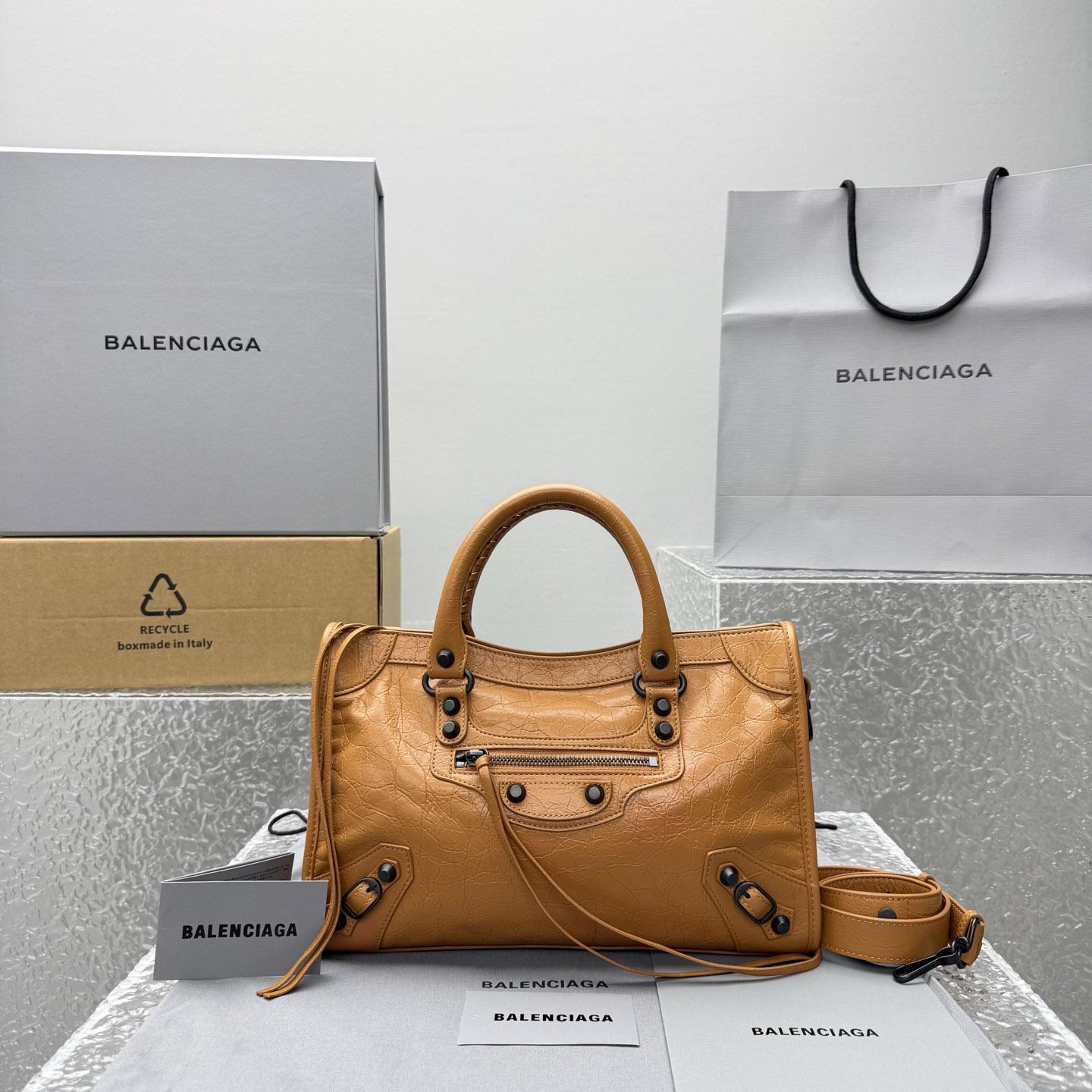 Balenciaga  Le City Bag Small In Camel - DopestKickz