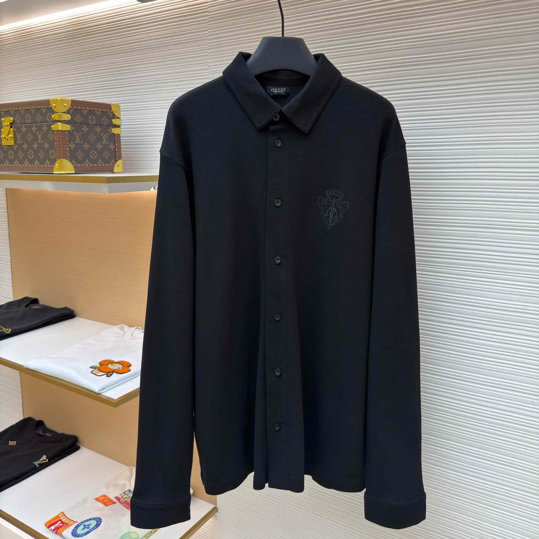 Gucci Cotton Piquet Shirt With Embroidery - DopestKickz