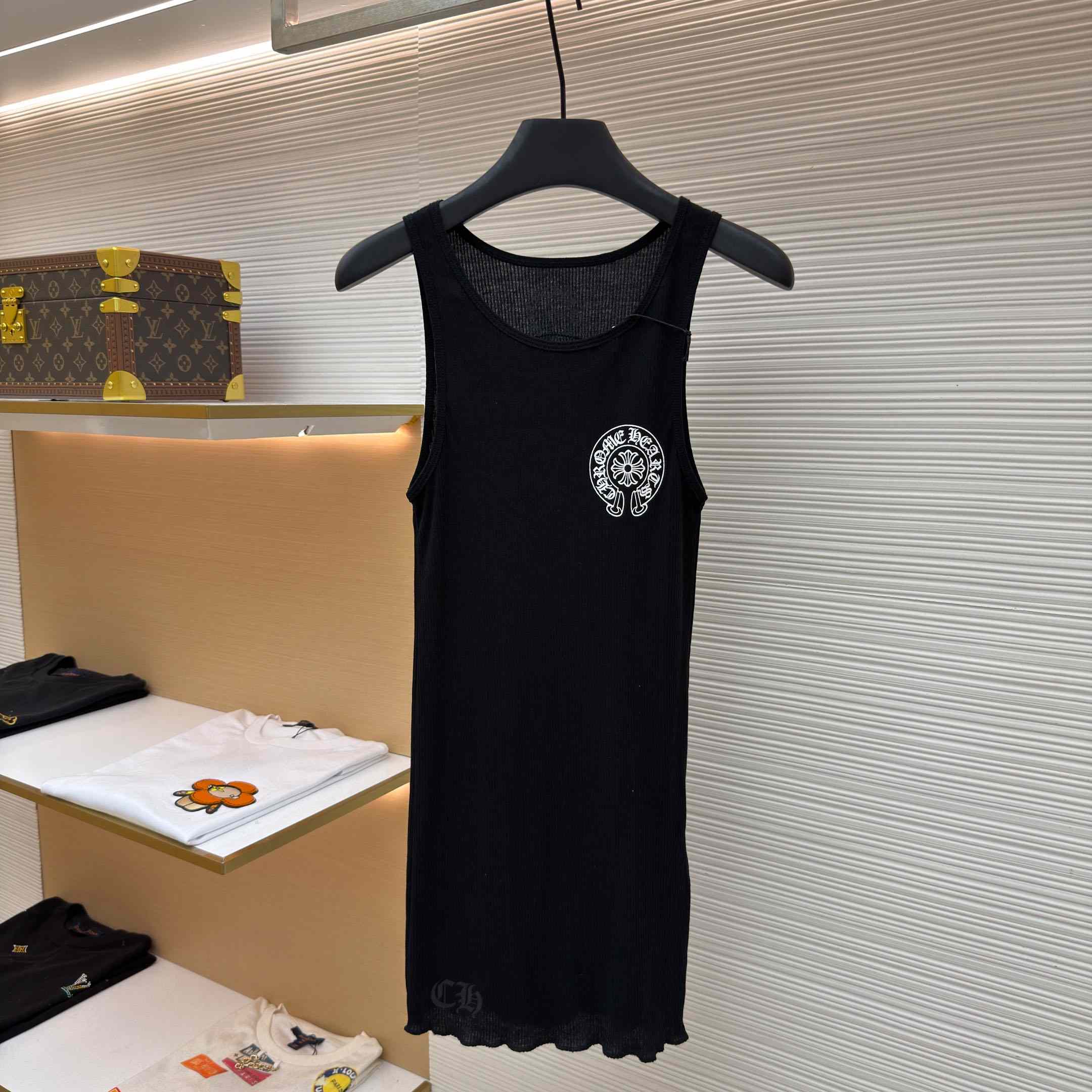 Chrome Hearts Black Horseshoe Logo Tank Top - DopestKickz