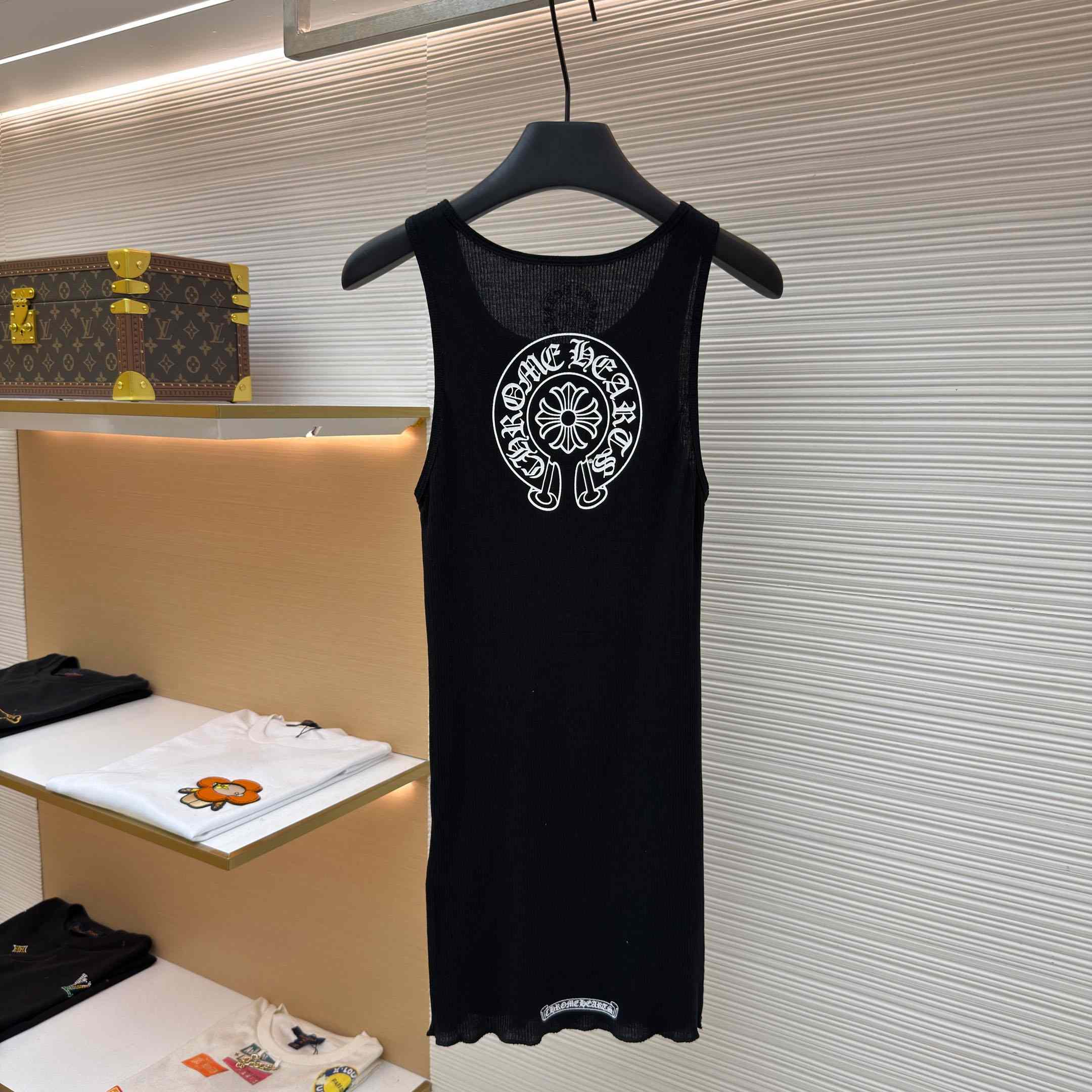 Chrome Hearts Black Horseshoe Logo Tank Top - DopestKickz