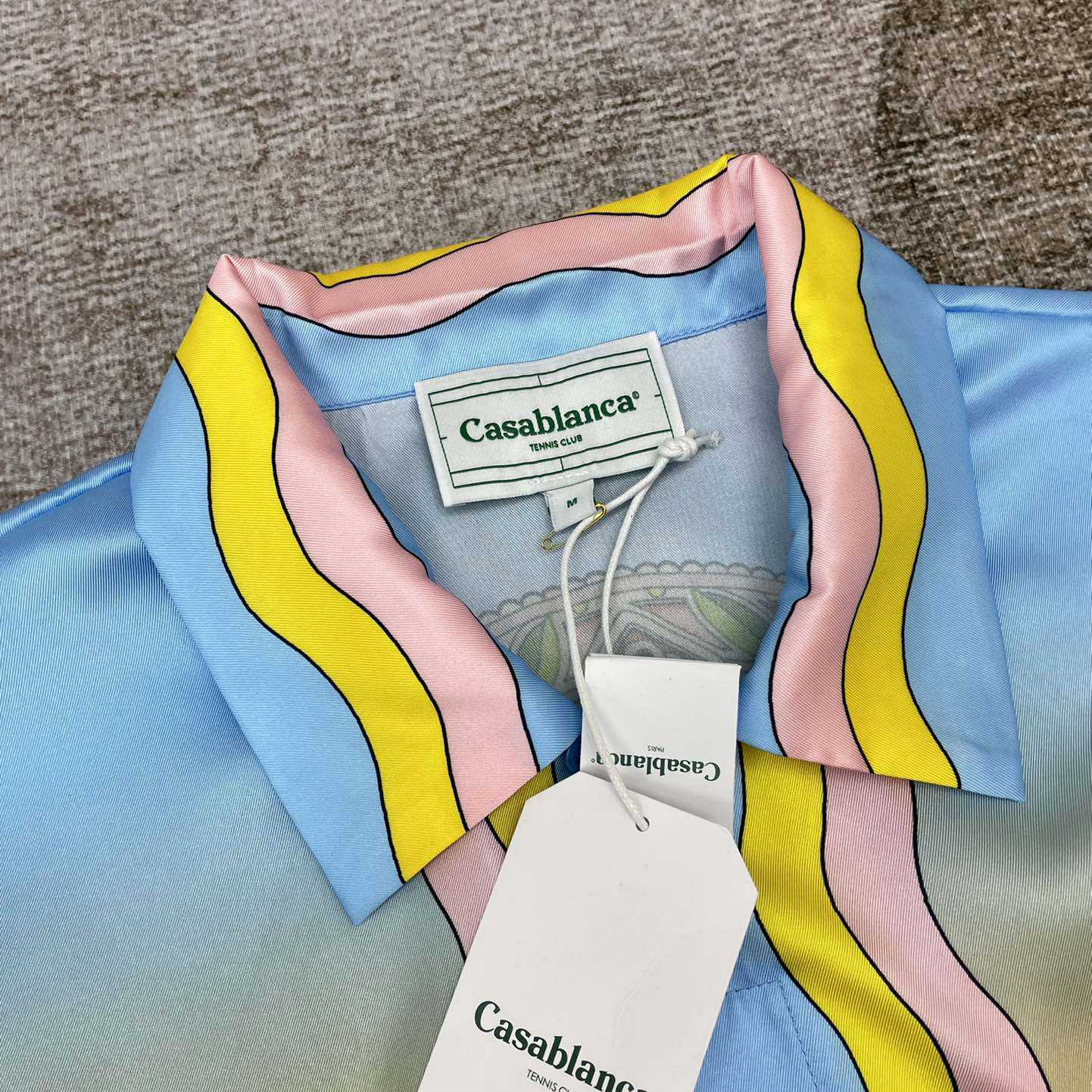 Casablanca Cuban Collar Short-Sleeve Shirt 'White/Yellow' CA3308 - DopestKickz