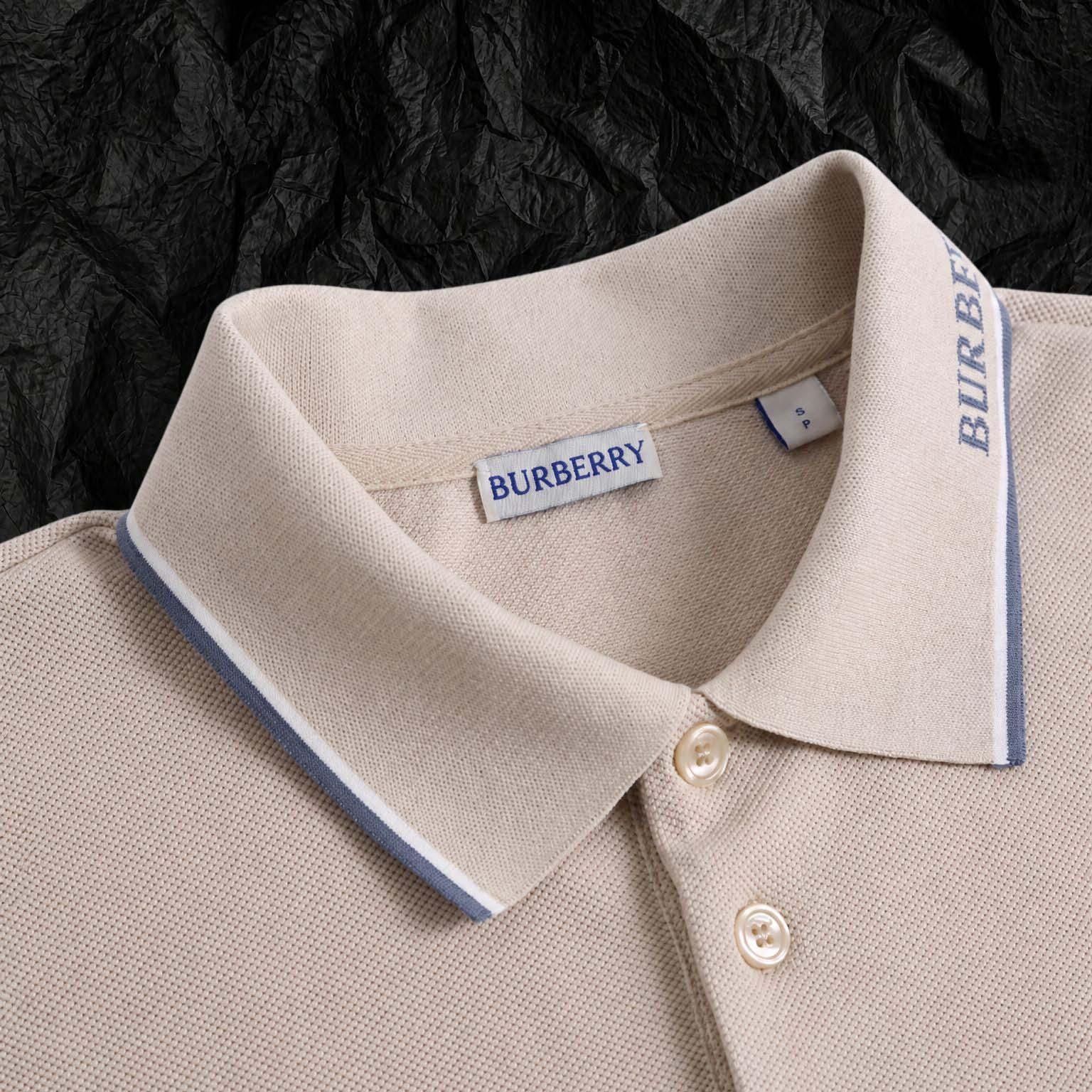 Burberry Logo Collar Cotton Polo Shirt - DopestKickz