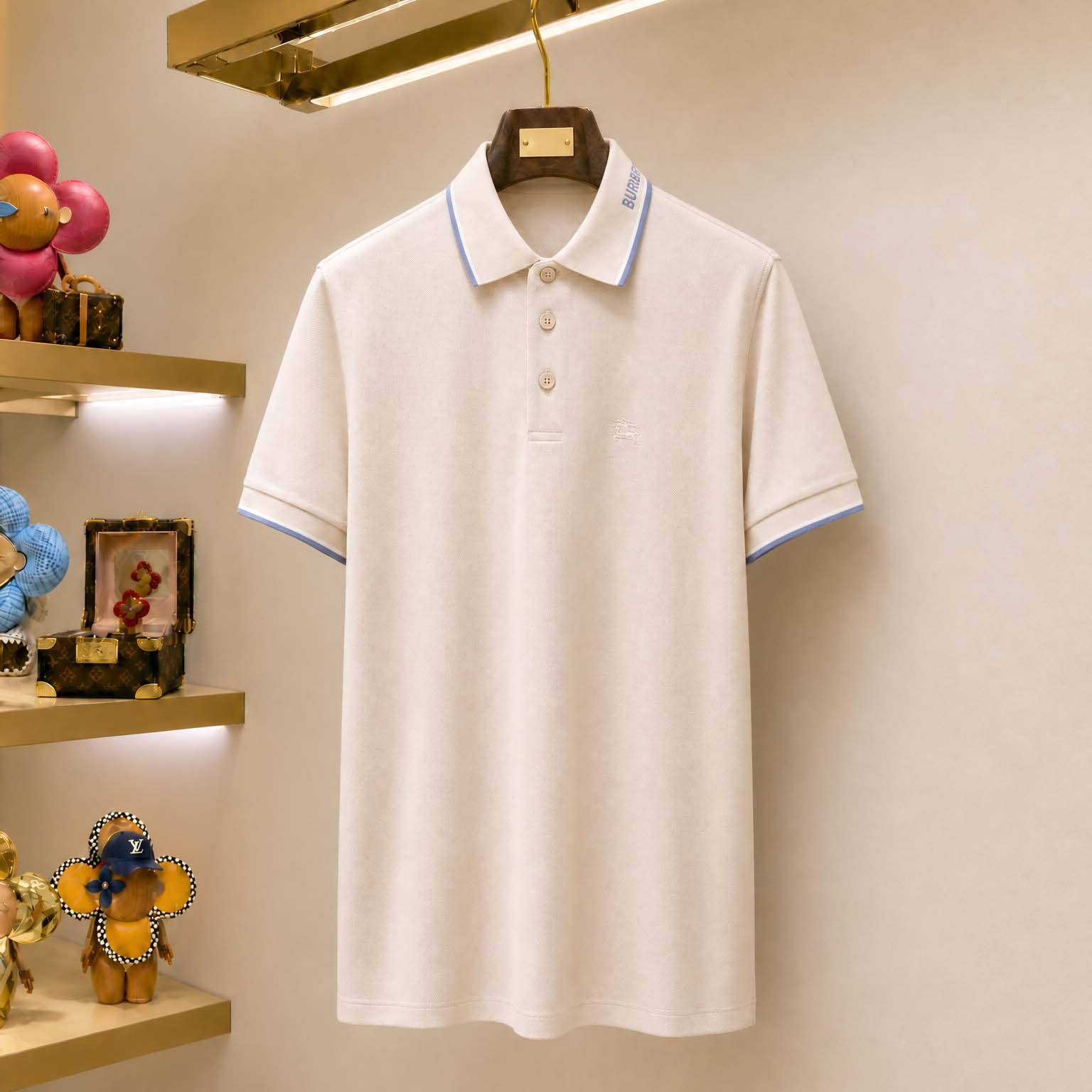 Burberry Logo Collar Cotton Polo Shirt - DopestKickz